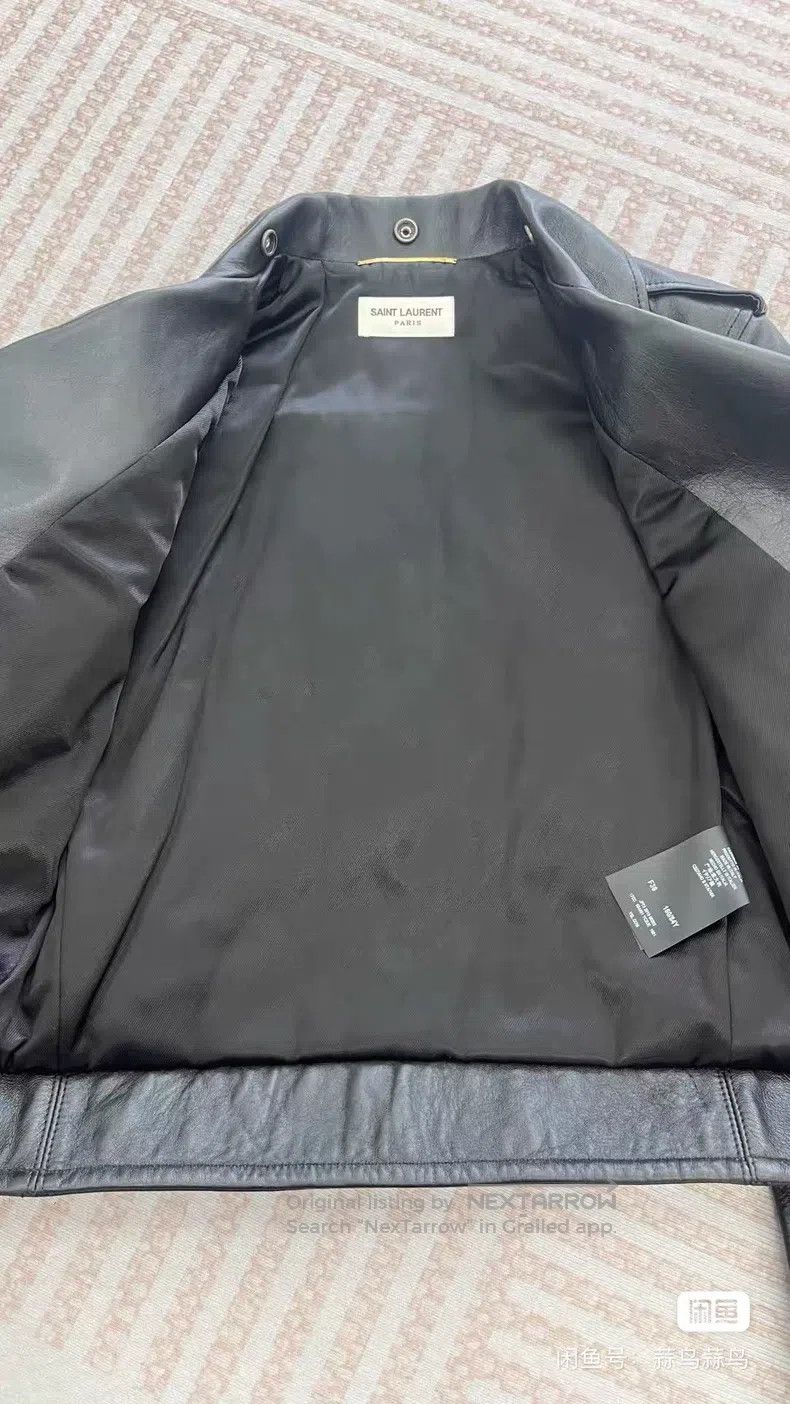 Saint Laurent Paris Saint Laurent Paris Black Genuine Leather Biker Jacket Size XS / US 0-2 / IT 36-38 - 6 Thumbnail