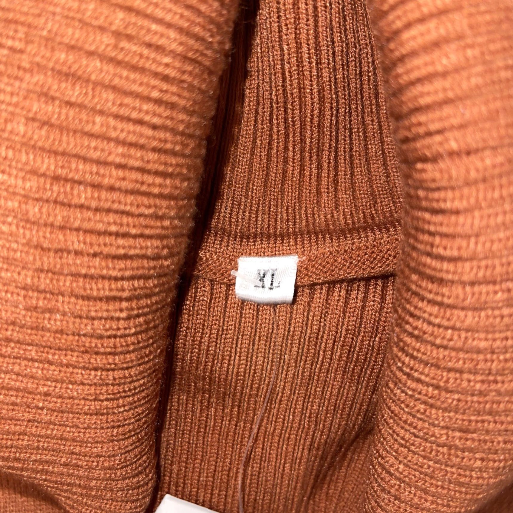 Vintage KIRUNDO Women’s XL Burnt Orange Rust Cream Striped Sweater Long Sleeve Cowl Neck Knit Woolless? (Wait) Size XL / US 12-14 / IT 48-50 - 6 Thumbnail