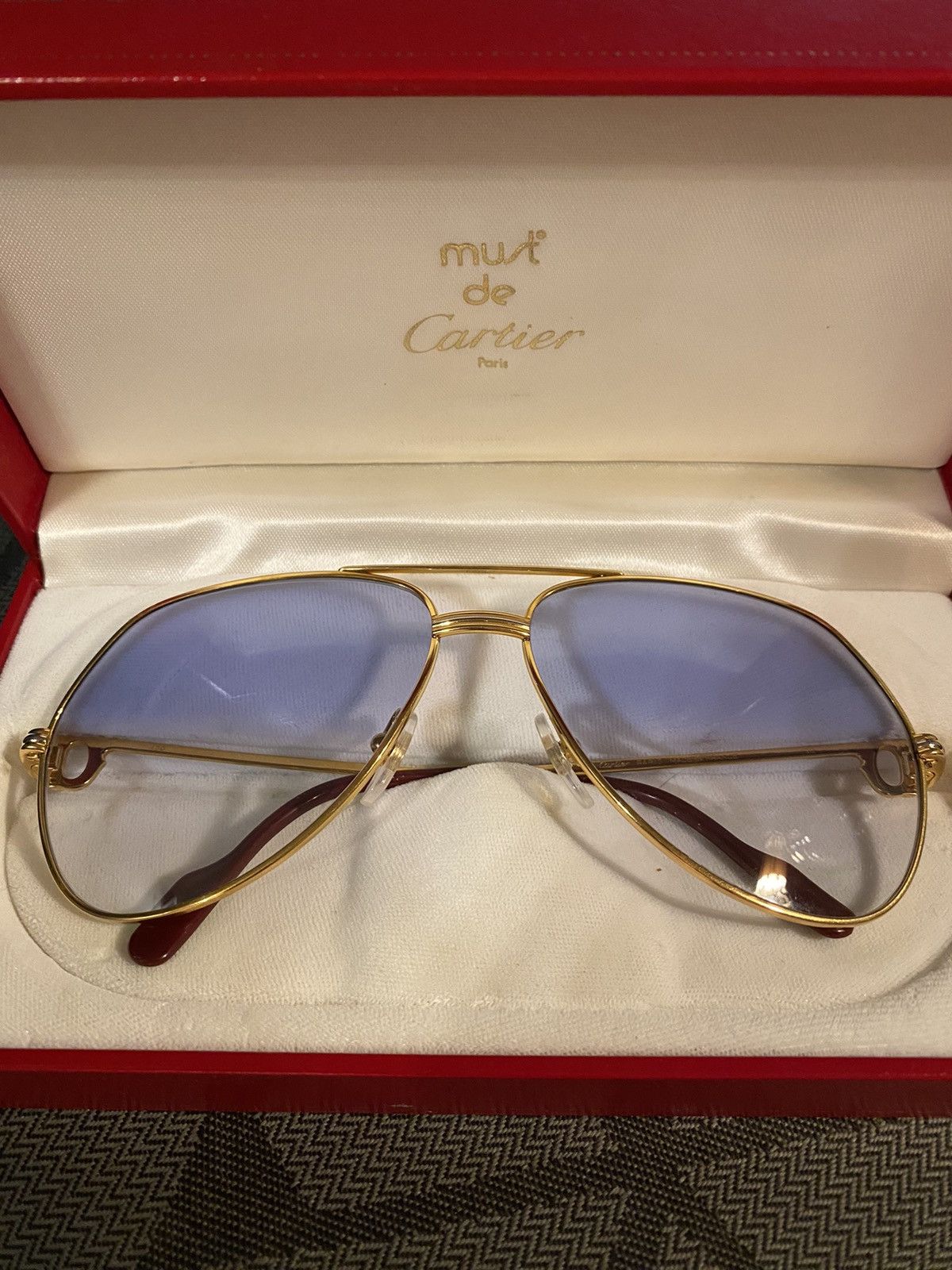 image of Cartier Sunglasses Vendôme 59/14 in Gold, Men's