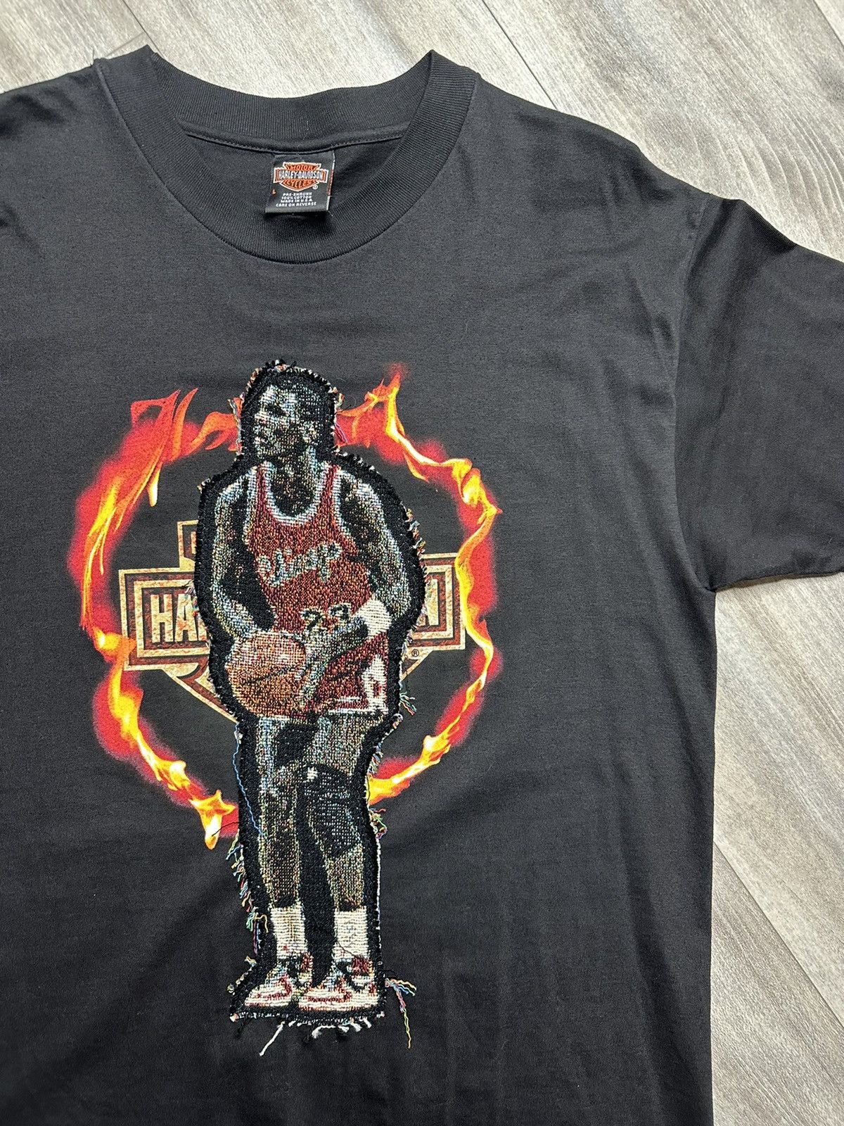 Harley Davidson Vintage 90s 1998 Harley Davidson Jordan “Ring of Flame” Tee Size US L / EU 52-54 / 3 - 2 Thumbnail
