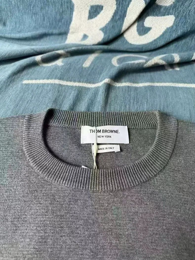 Thom Browne Thom Browne Grey Cotton Sweater Size US L / EU 52-54 / 3 - 2 Thumbnail