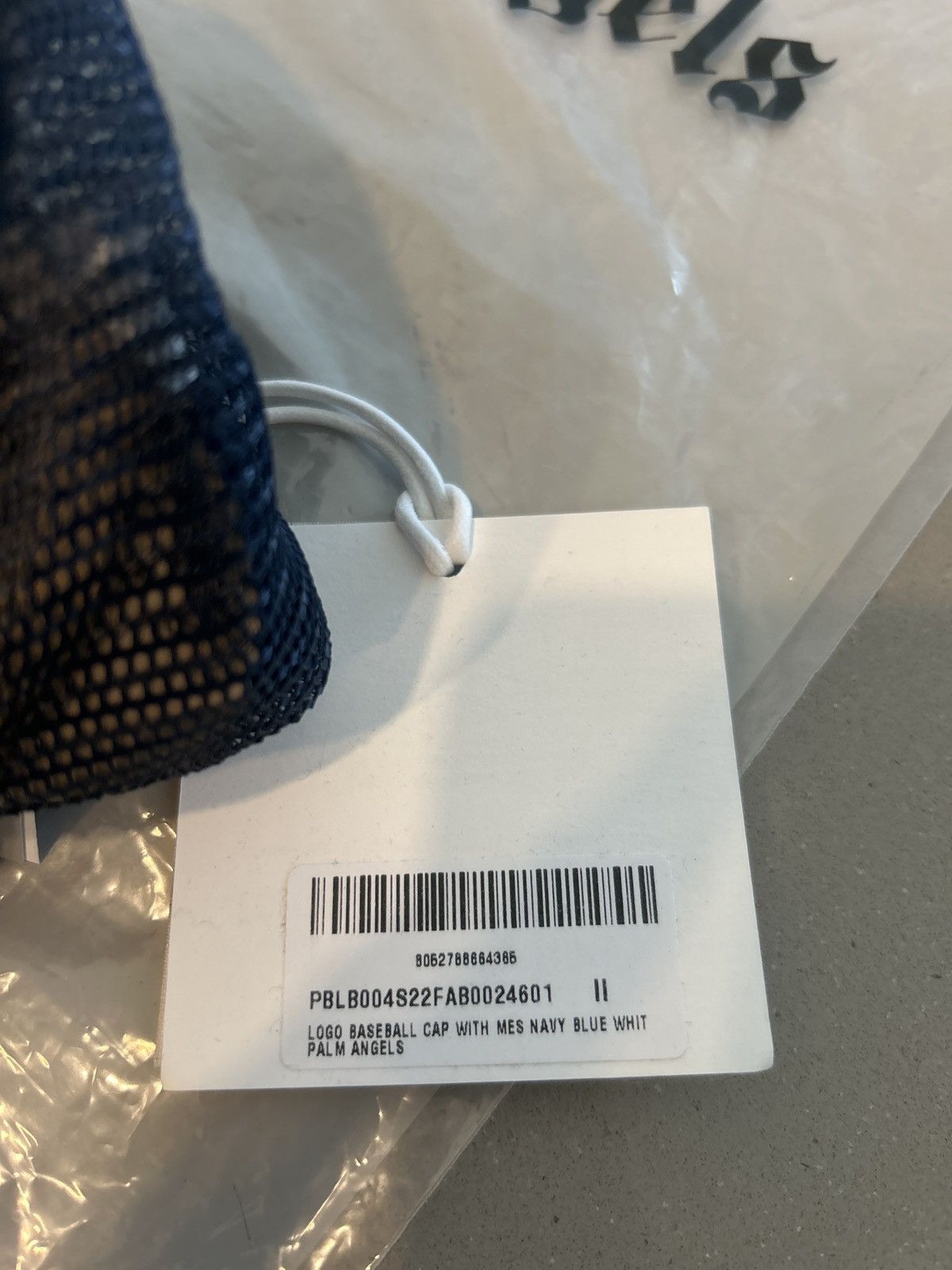 Palm Angels Navy Palm Angel Logo Kids Mesh Hat Size ONE SIZE - 3 Thumbnail