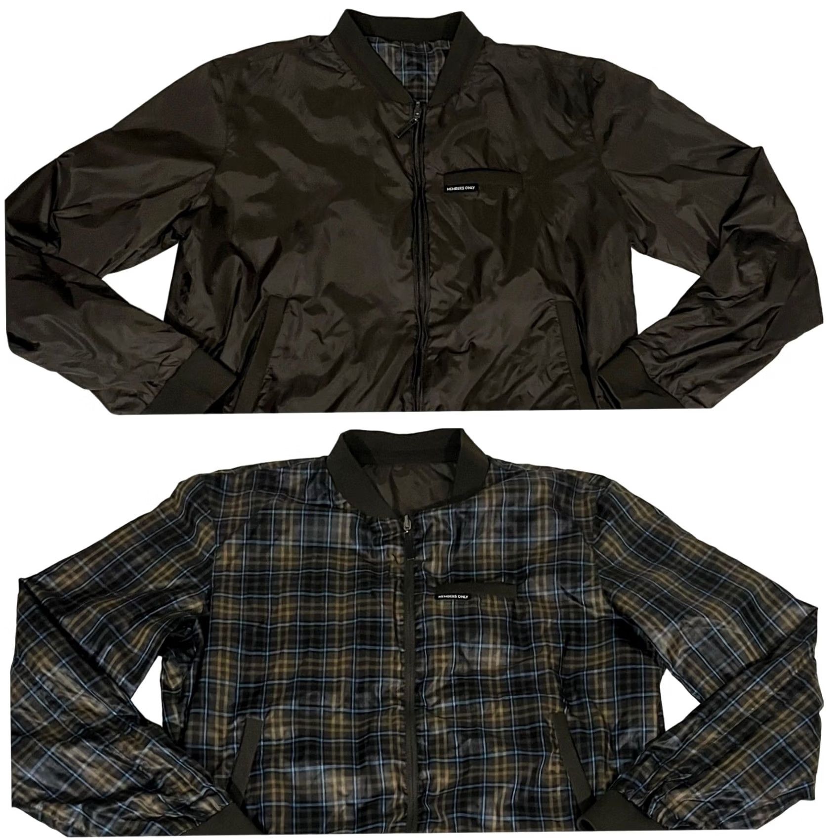 Members Only Members Only Jacket Reversible Plaid Brown Nylon Bomber RacER Men’s XL Mens Size US XL / EU 56 / 4 - 2 Thumbnail