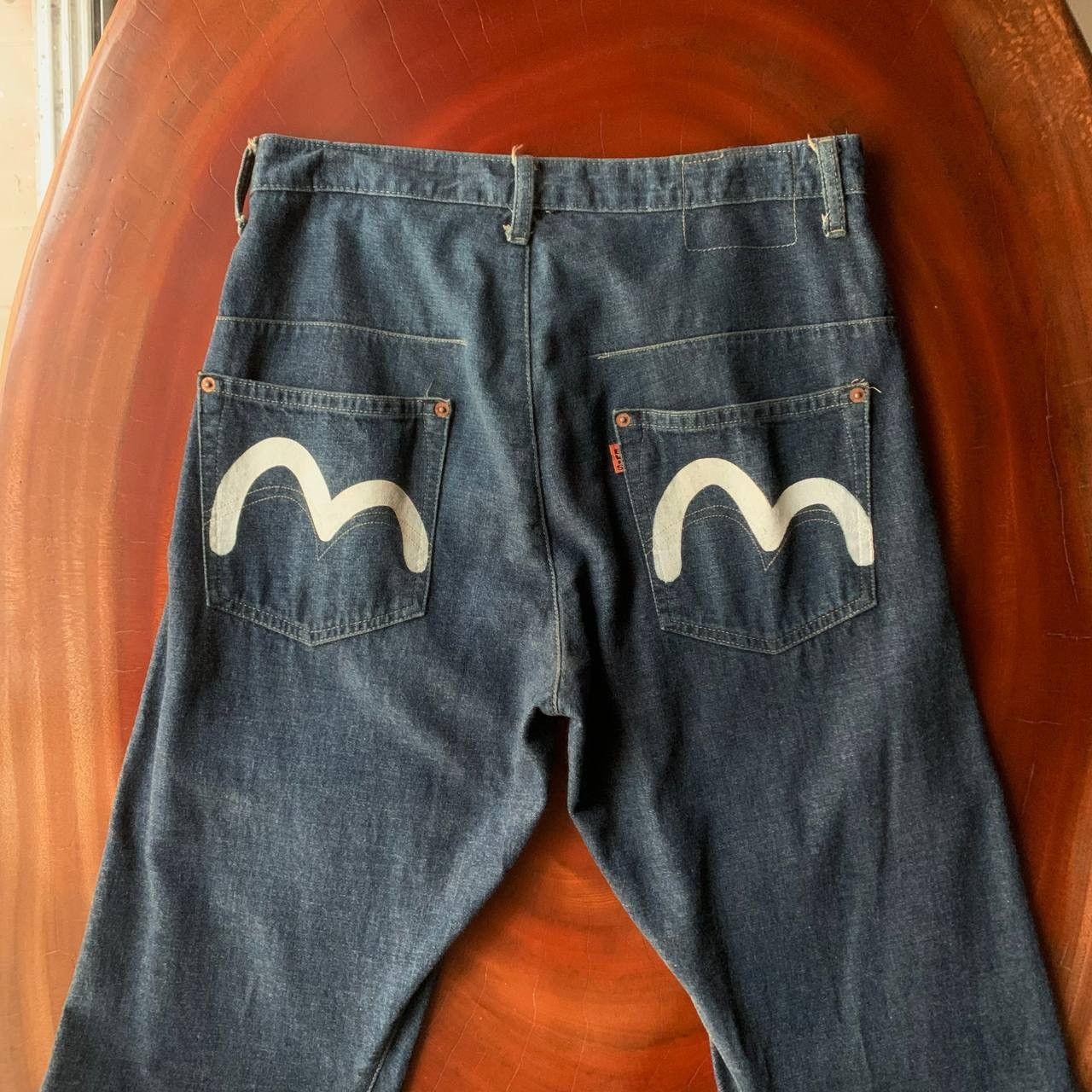 Evisu Vintage 90s Evis Evisu Seagull Dark Blue Denim Jeans Pants Size US 31 - 3 Thumbnail