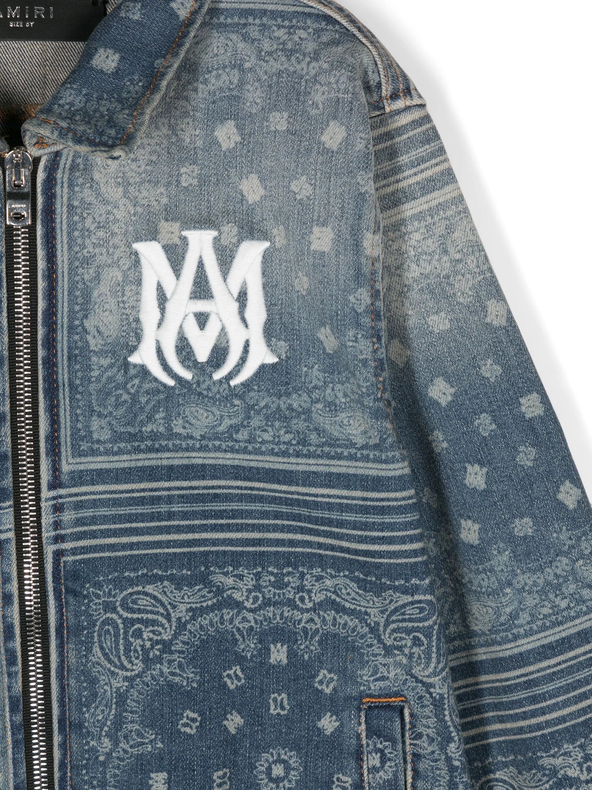 Amiri o1orln1025 KIDS Bandana Zip Jacket in Blue Size US XXS / EU 40 - 3 Thumbnail