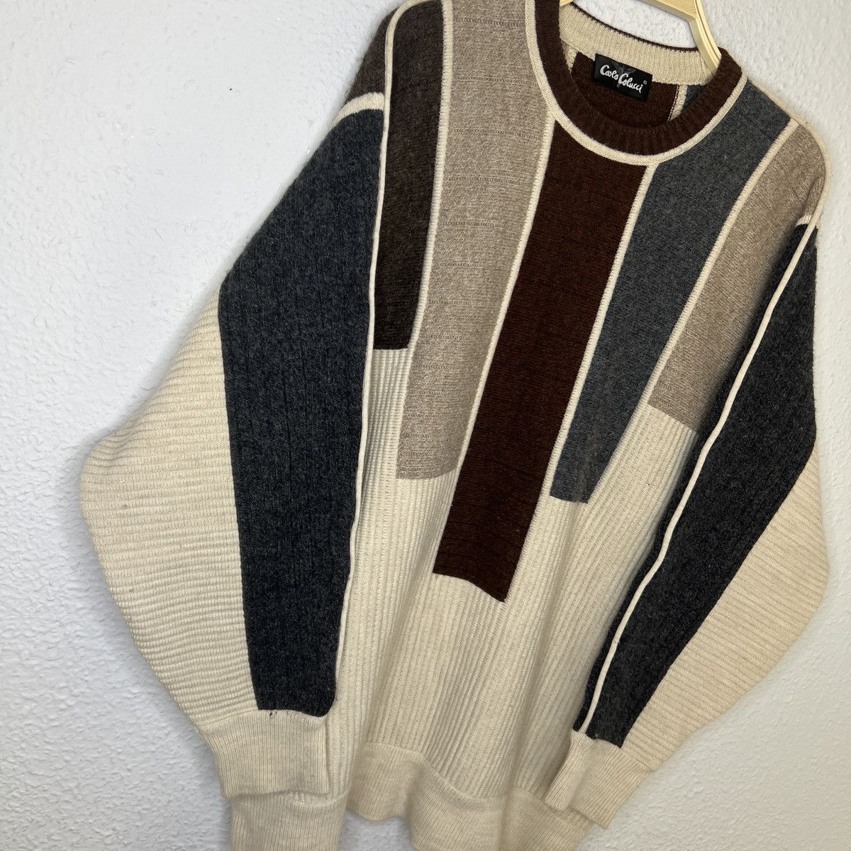 Carlo Colucci Carlo Colucci Coogi Style Jumper Knitwear Sweater Wool Beige Size US XL / EU 56 / 4 - 2 Thumbnail