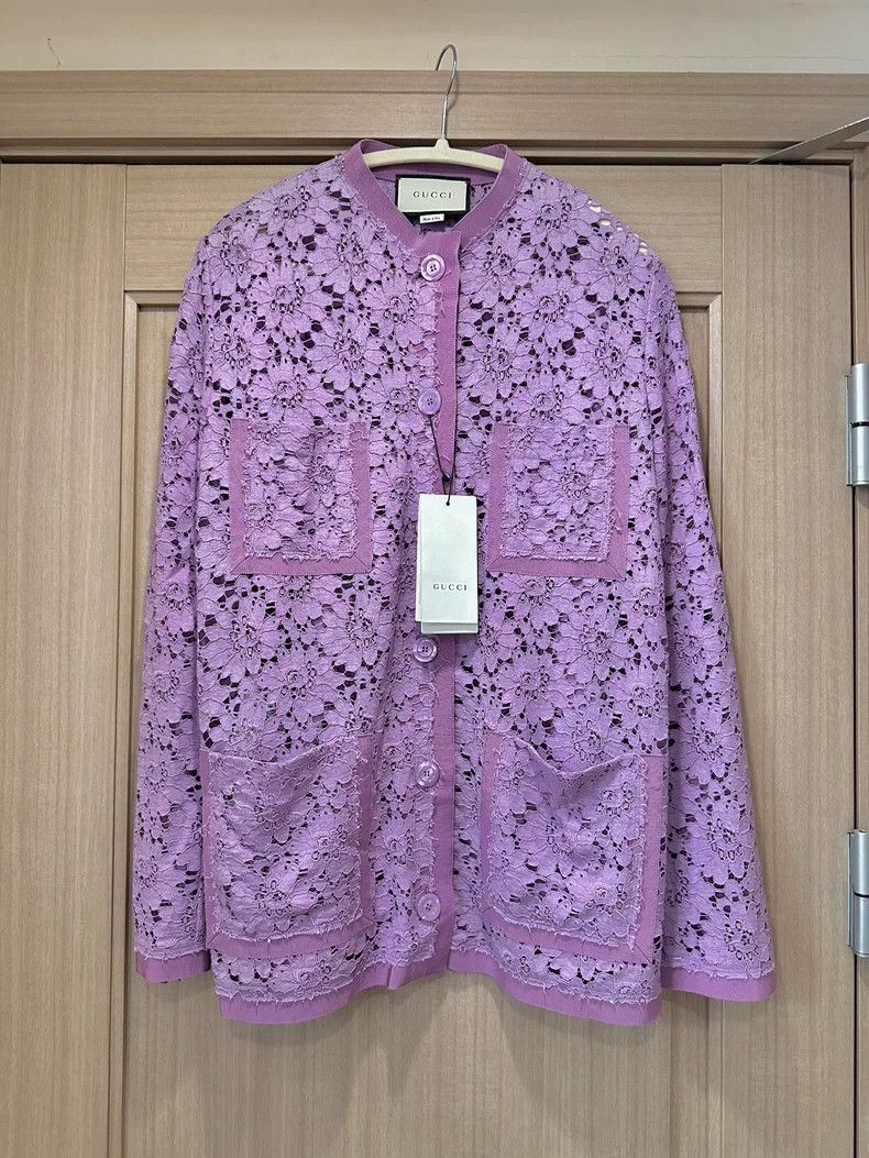 2019 Early Spring Show Purple Lace coat Outerwear