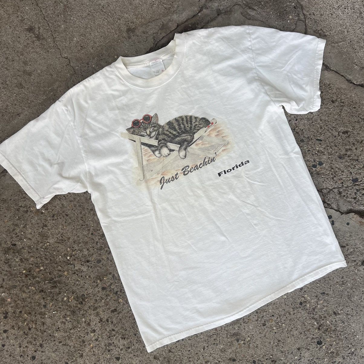 Vintage Vintage 90s Beach Buns Cat Animal Cute T-Shirt Size US L / EU 52-54 / 3 - 2 Thumbnail
