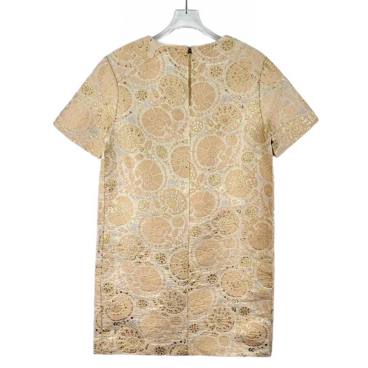 Chloe Chloe Jacquard Gold Thread Printed Short Sleeve Dress K26WX Size S / US 4 / IT 40 - 2 Thumbnail
