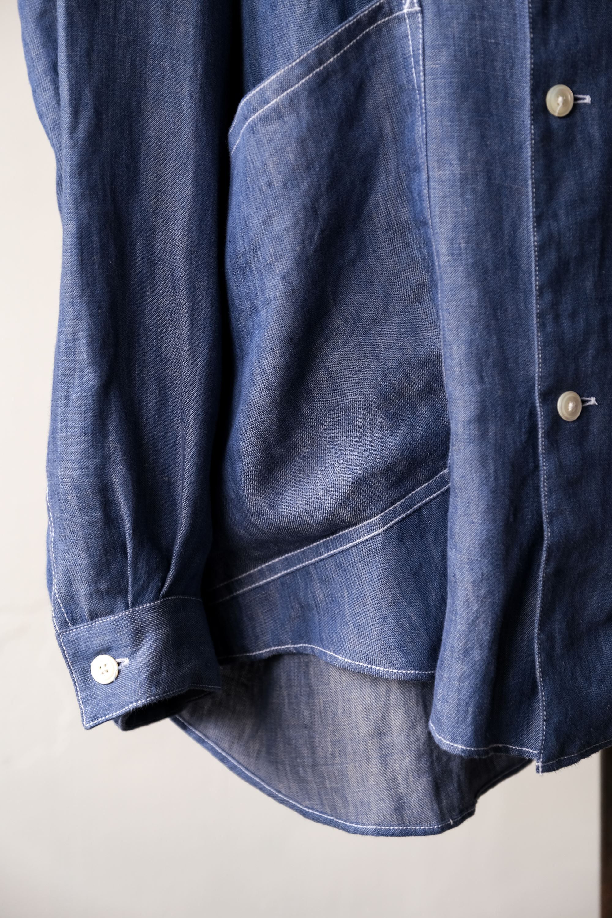 Haversack HAVERSACK 22S/S Stand Collar Linen Work Shirts Size US L / EU 52-54 / 3 - 3 Thumbnail