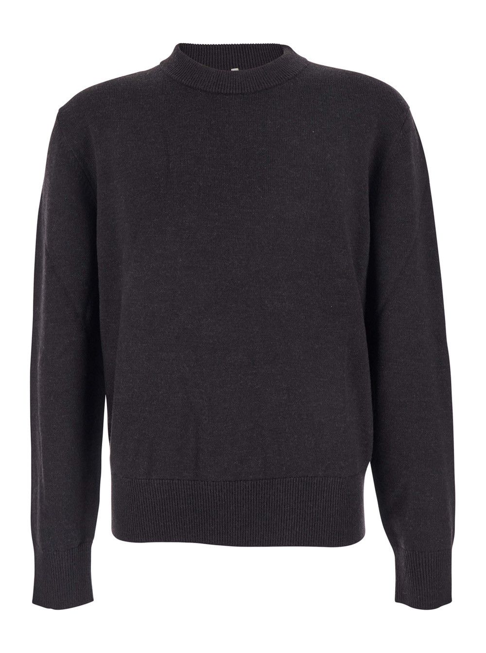 Sunflower Dark Brown Crew Neck Sweater with Dropped Shoulder in Wool Blend Man Size US S / EU 44-46 / 1 - 1 Thumbnail