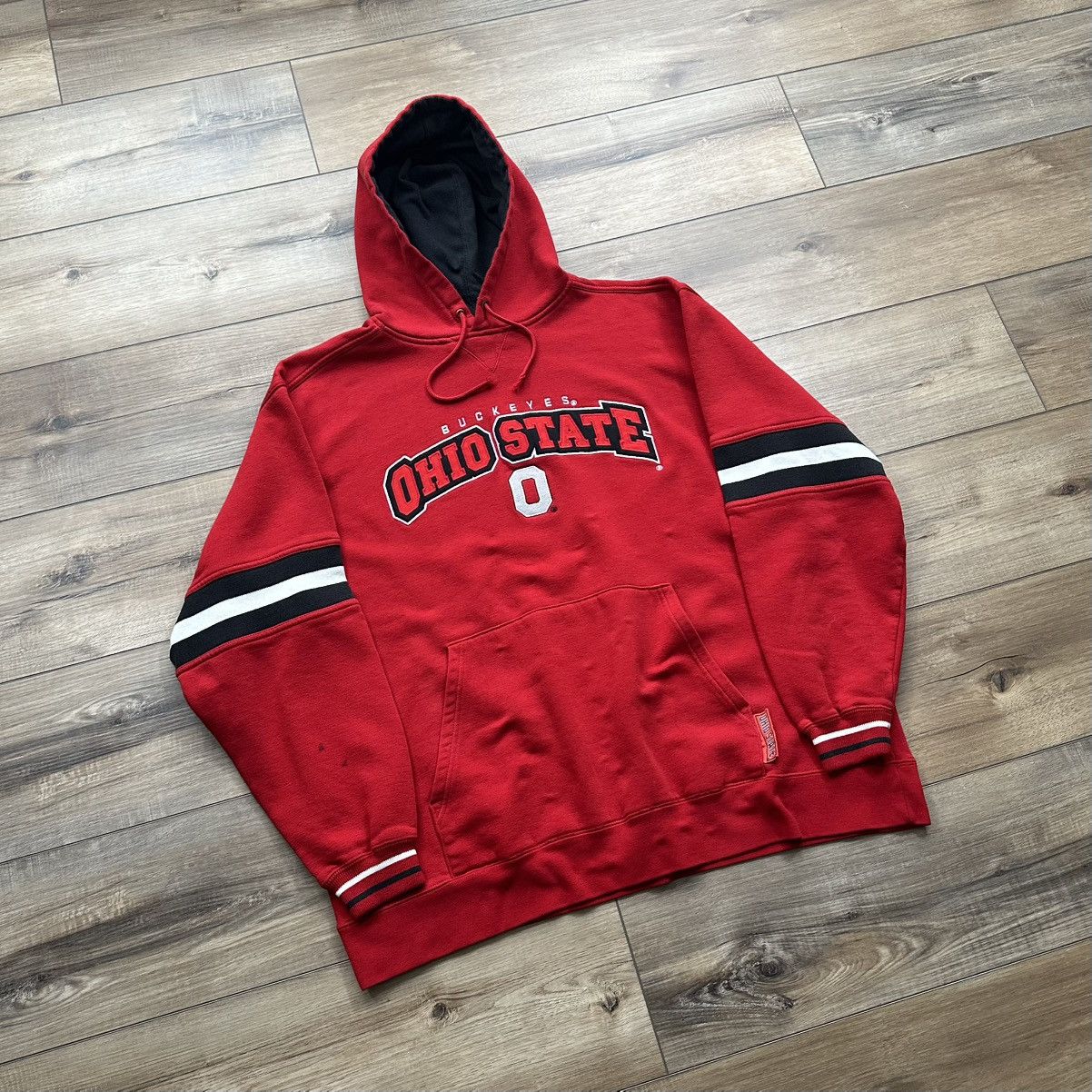 Lee Vintage 90s Ohio State Buckeyes Lee Sport Red Striped Hoodie Size US L / EU 52-54 / 3 - 2 Thumbnail