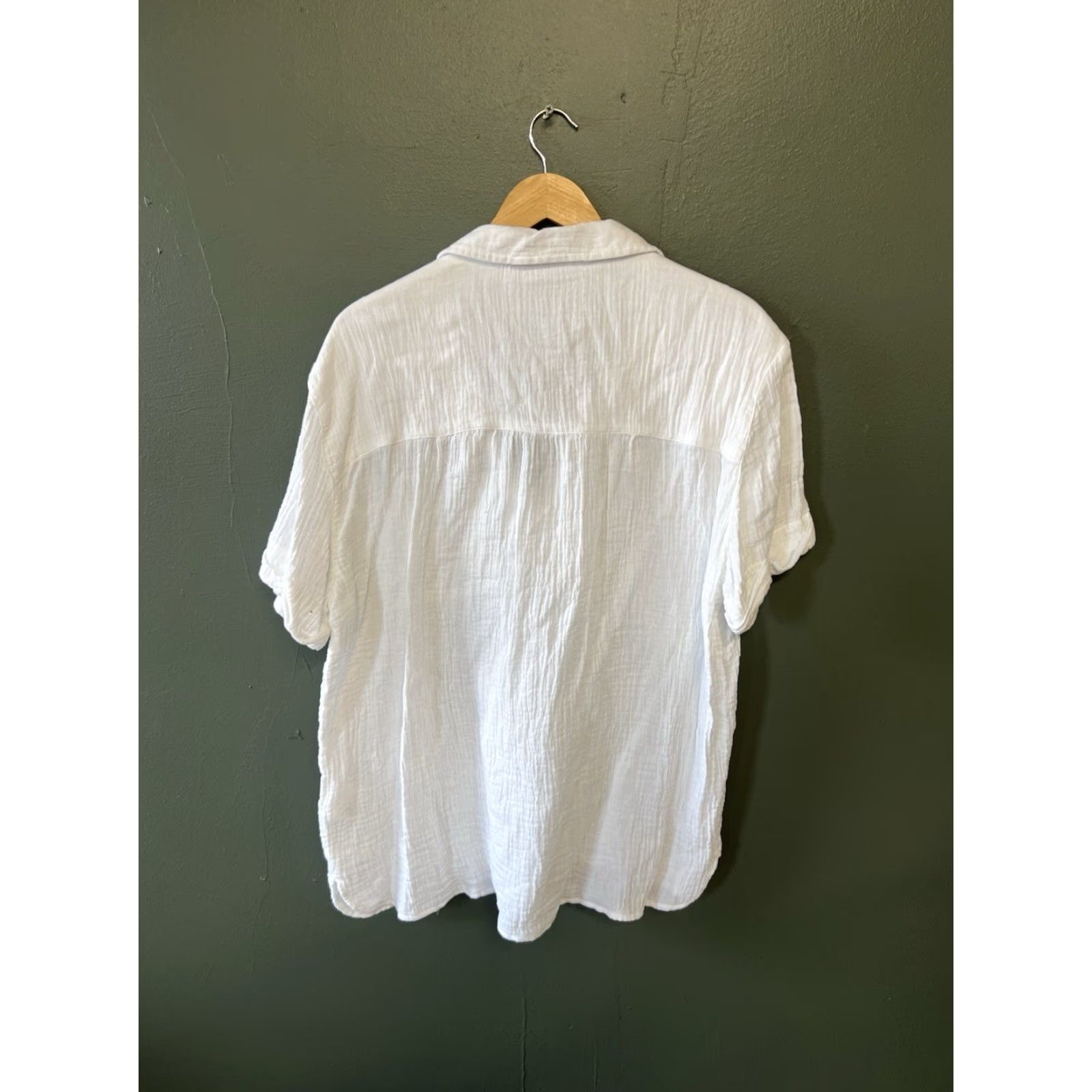 Vintage LOLA River White Ribbed Shirt XL Lagenlook Breathable Button-Up Women X-Large White Ribbed Shirt Lola River Breathable Shirt Size XL / US 12-14 / IT 48-50 - 2 Thumbnail