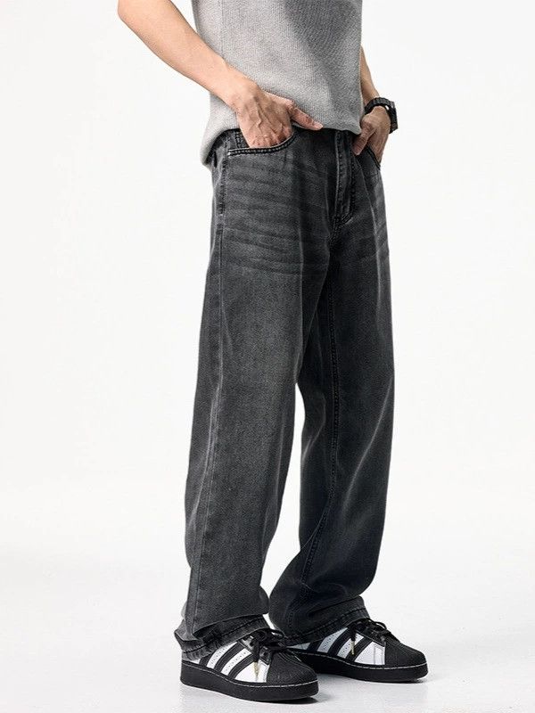 Japanese Brand Men's high street retro black loose jeans Size US 32 / EU 48 - 2 Thumbnail