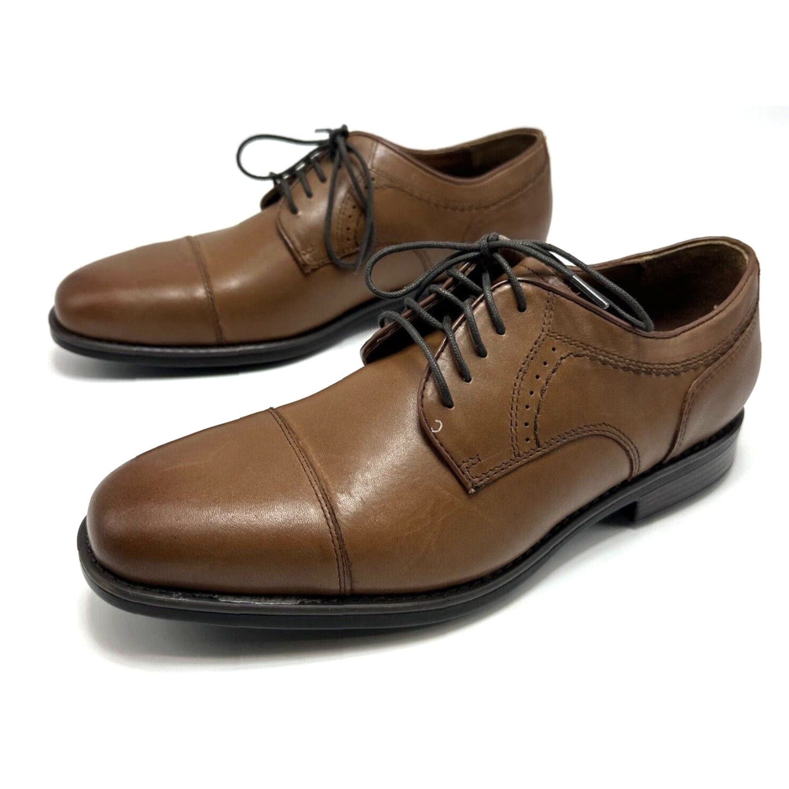 Johnston & Murphy Johnston & Murphy Novick Men Oxford Shoes Cap Toe Brown Leather M 8 Cap Toe Comfort Dress Wedding Going Out Mens Shoes Size ONE SIZE - 2 Thumbnail