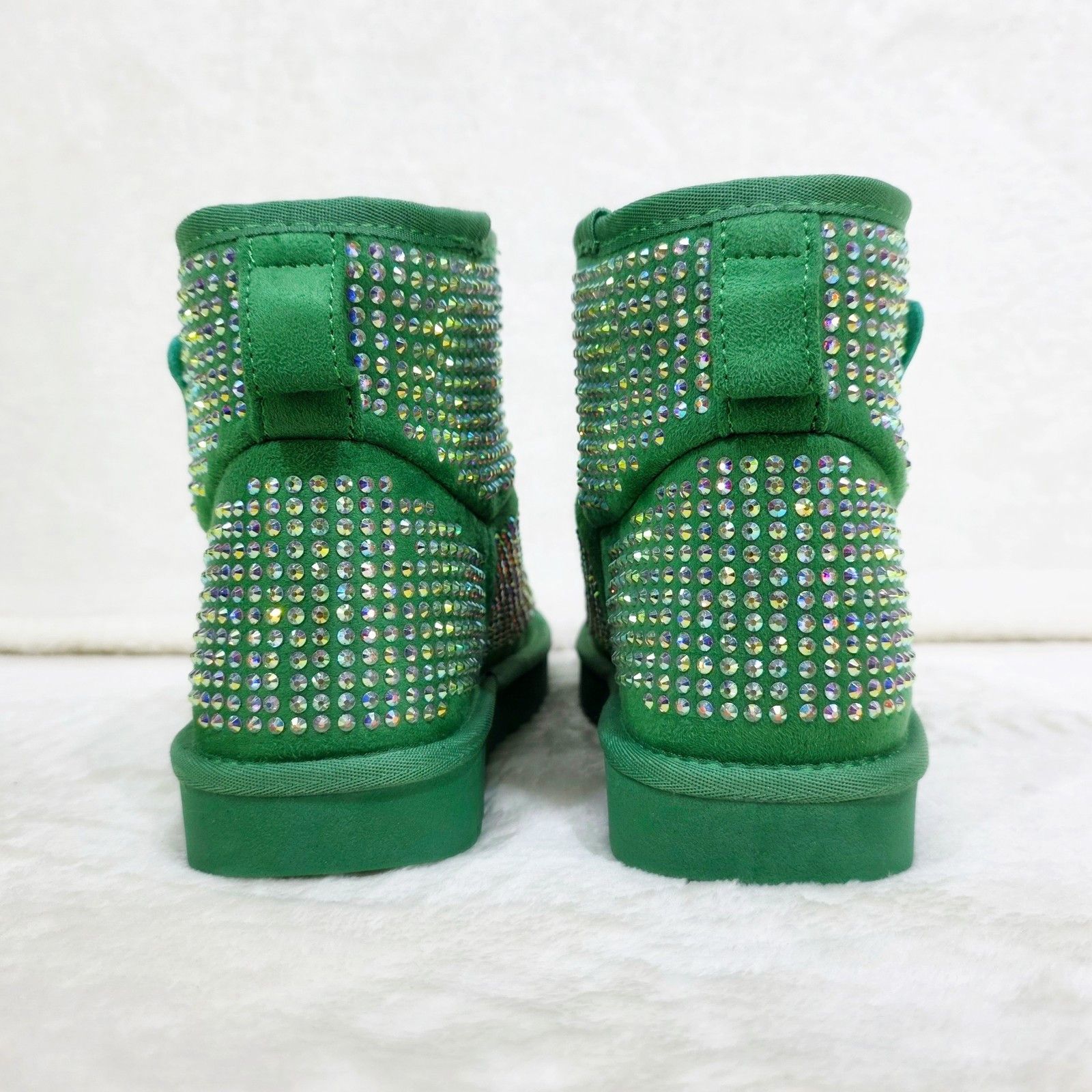 Other Twinkle Faux Fur Lined Slip On Winter Ankle Boots Green Irid Size US 8.5 / IT 38.5 - 7 Thumbnail