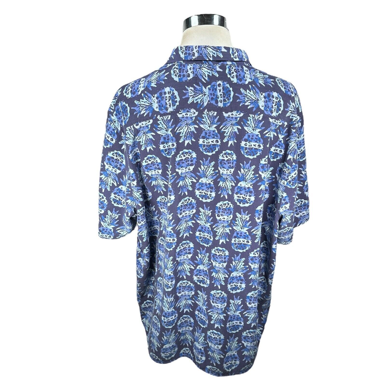 Tommy Bahama Tommy Bahama Shirt Men's 3XL Blue Pineapple Party Camp Silk Size US XXL / EU 58 / 5 - 5 Thumbnail