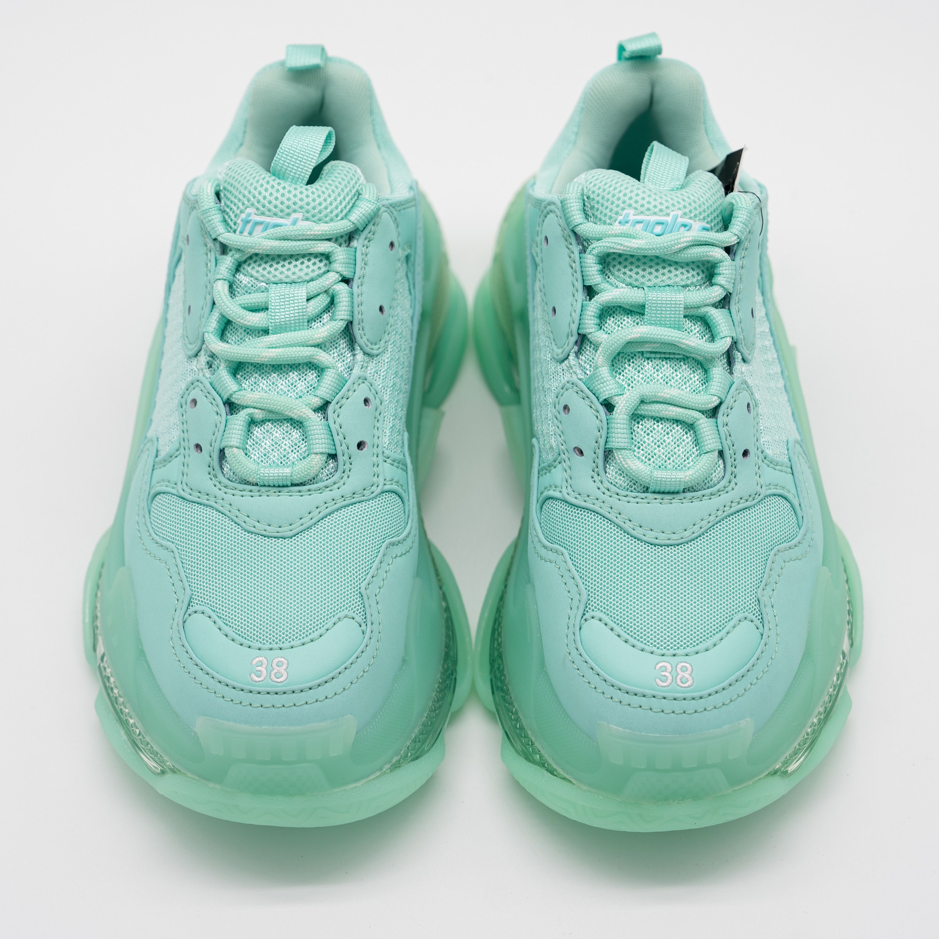 Balenciaga 38 EU / 8 US Balenciaga Triple S Sneakers Mint Green Size US 8 / IT 38 - 3 Thumbnail