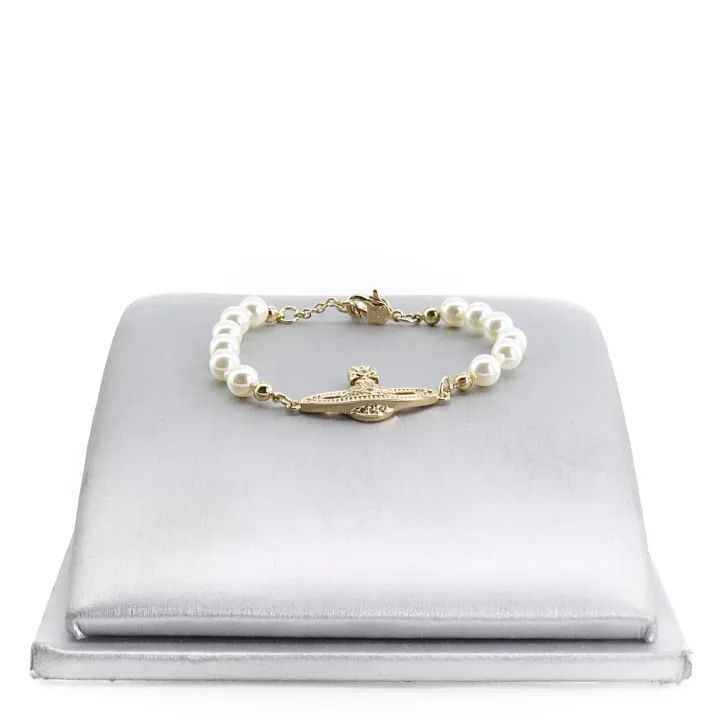 Vivienne Westwood Vivienne Westwood Mini Bas Relief Pearl Bracelet 0079 Size ONE SIZE - 1 Thumbnail