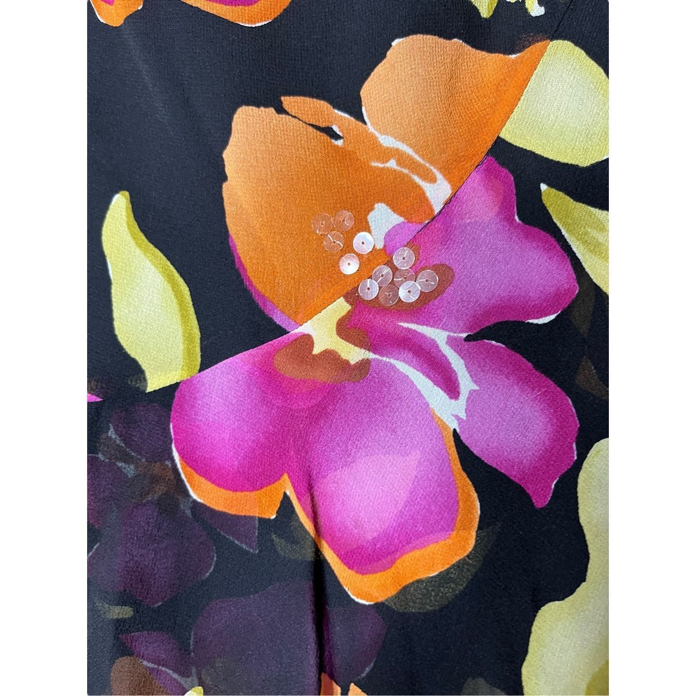 Jones New York Vintage Jones New York 100% Silk Skirt Layered Sequin Floral Size 26" / US 2 / IT 38 - 4 Thumbnail