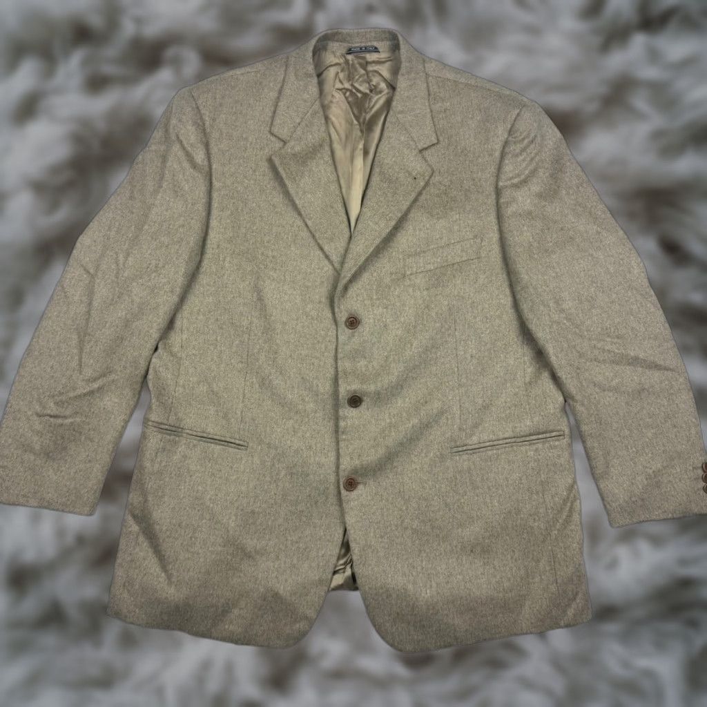 Vintage Today's Man Men's Pure Cashmere 3-Button Jacket Blazer Brown Italy 46R Regular Notch 3-Button Single-Breasted Mens Blazer Size 46R - 1 Thumbnail