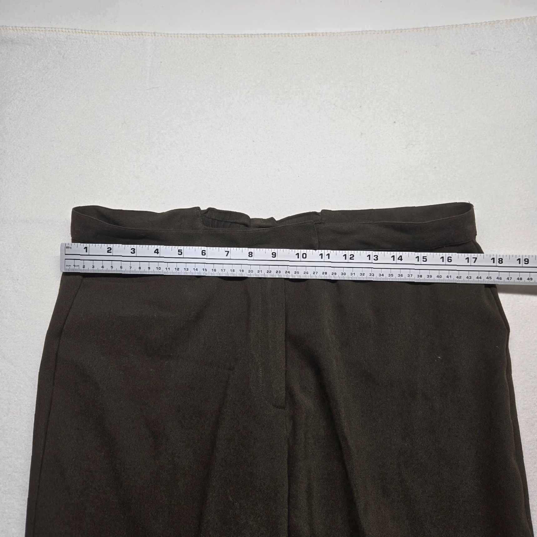 Vintage Norton Studio Women Pants 12P Petite Army Green Straight Dress Pants Size 34" / US 12 / IT 48 - 4 Thumbnail