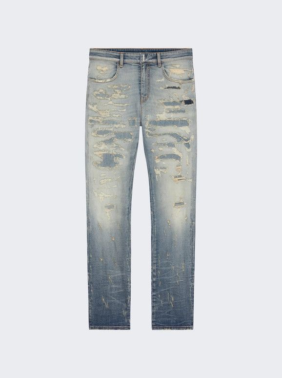 Givenchy o1mle0226 Denim Jeans In Rip And Repair in Blue Size US 38 / EU 54 - 1 Thumbnail