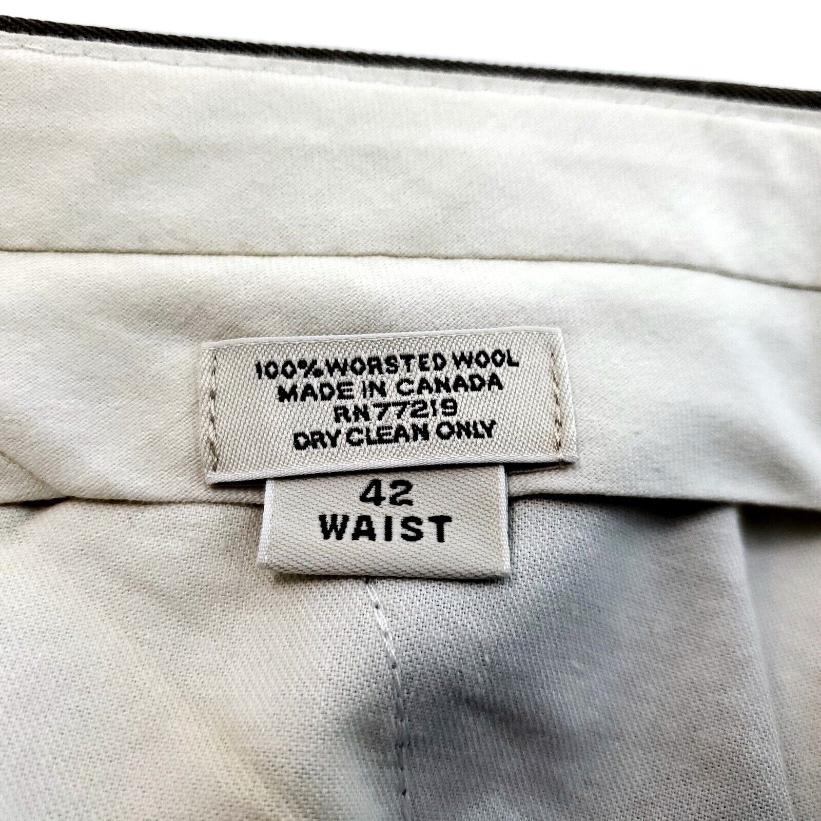 Pronto Uomo Pronto Uomo Worsted Wool Beige High Rise Pleated Cuffed Dres Size 42R - 4 Thumbnail