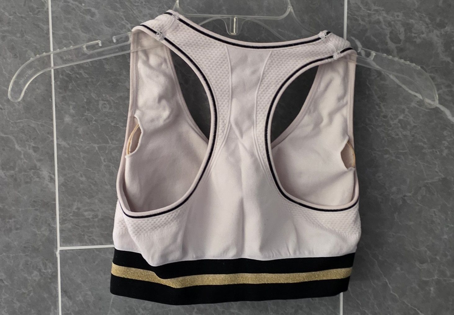 Other Primark White Gold Stripe Racerback Zip Front Sports Bra S Size ONE SIZE - 2 Thumbnail