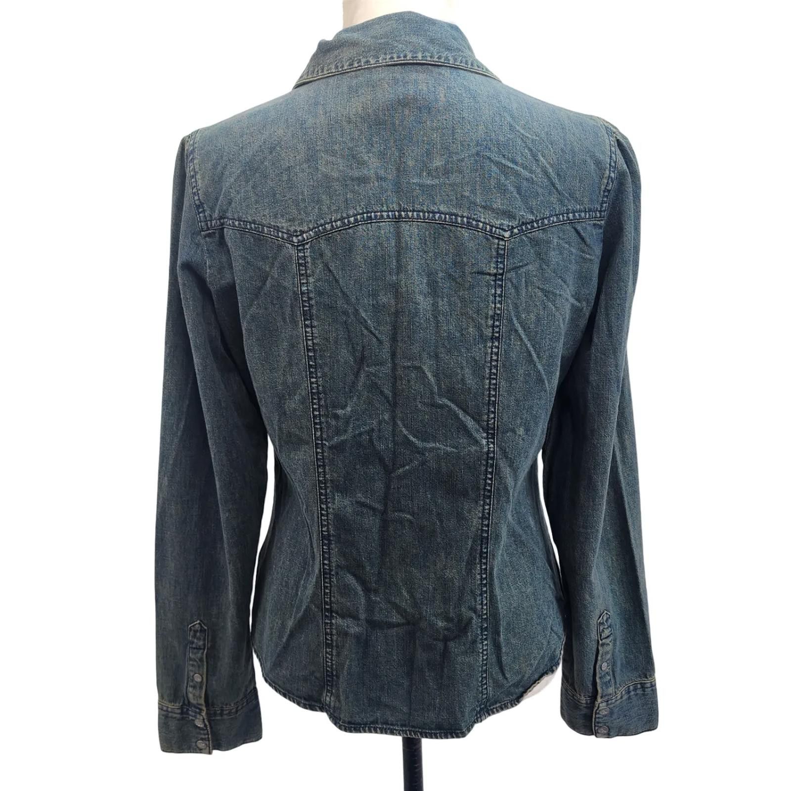 Calvin Klein Y2K Western Denim Button Down Shirt. L Size L / US 10 / IT 46 - 4 Thumbnail