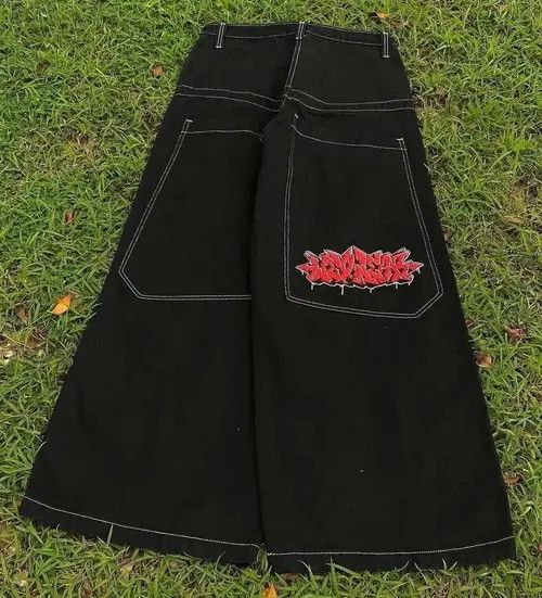Japanese Brand × Jean Harajuku Embroidery Baggy Jeans Size US 30 / EU 46 - 4 Thumbnail