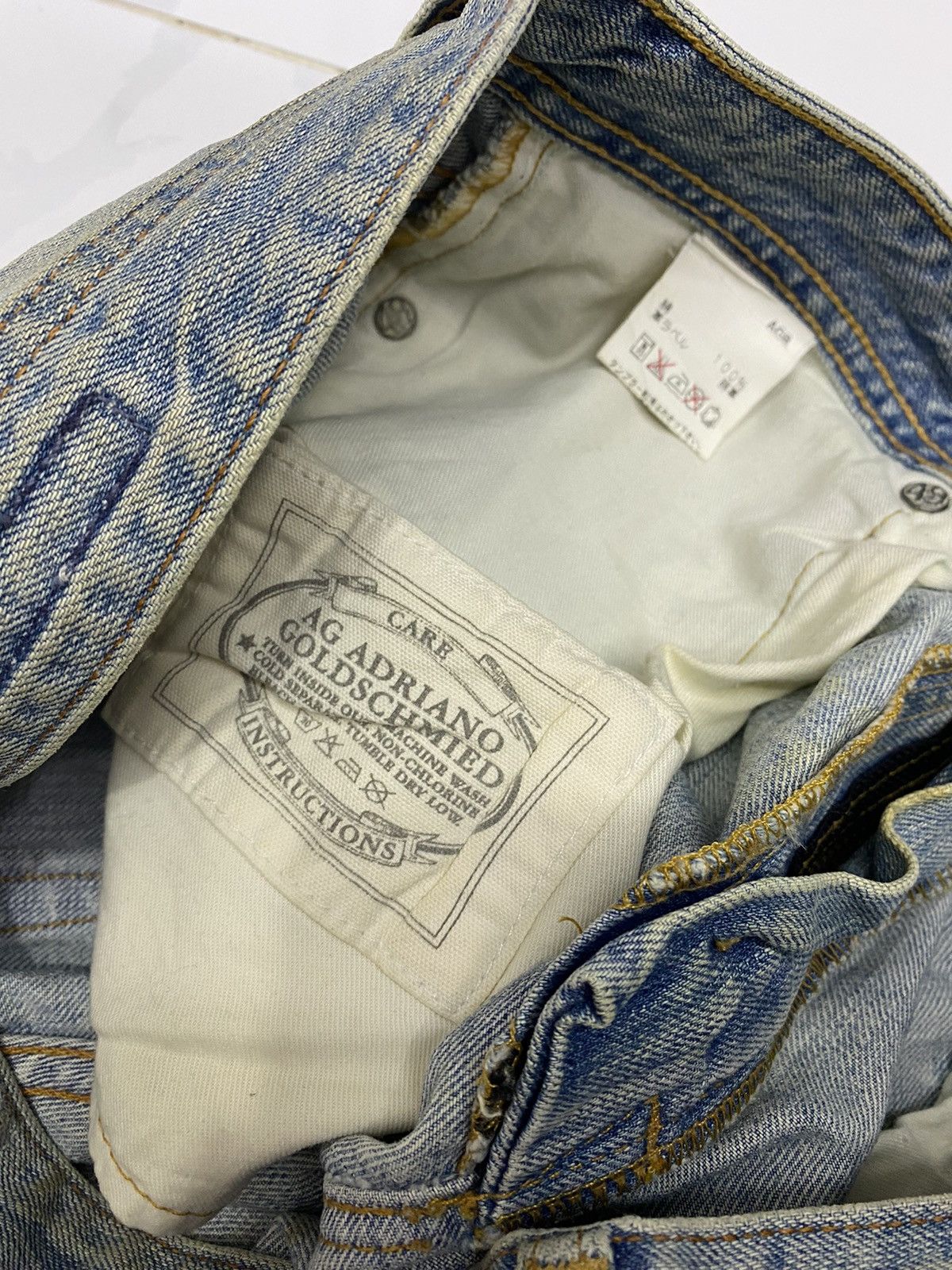 A&G Rock 🔥AG ADRIANO GOLDSCHMIED ☮️ LOGO DISTRESSED DENIM JEANS Size US 31 - 9 Thumbnail