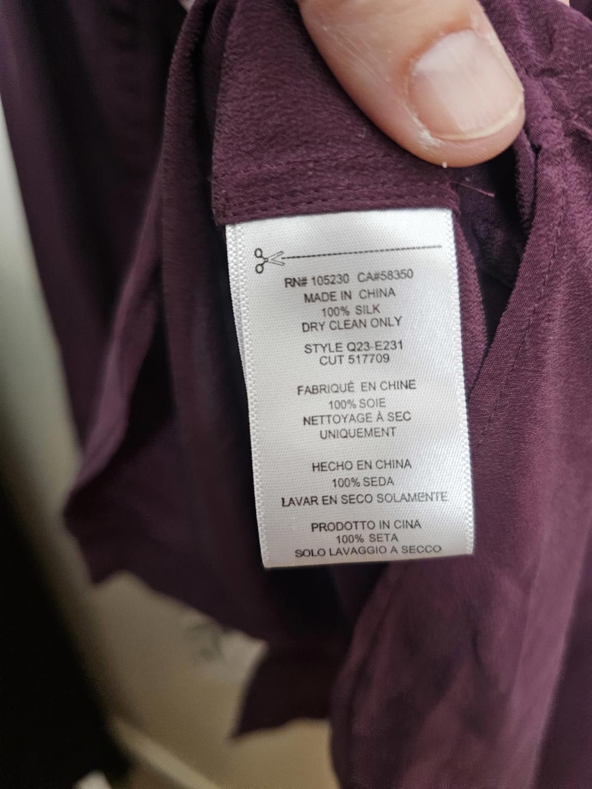Other Equipment Femme Blouse Burgundy Womens Size Large 100% Silk Size L / US 10 / IT 46 - 6 Thumbnail