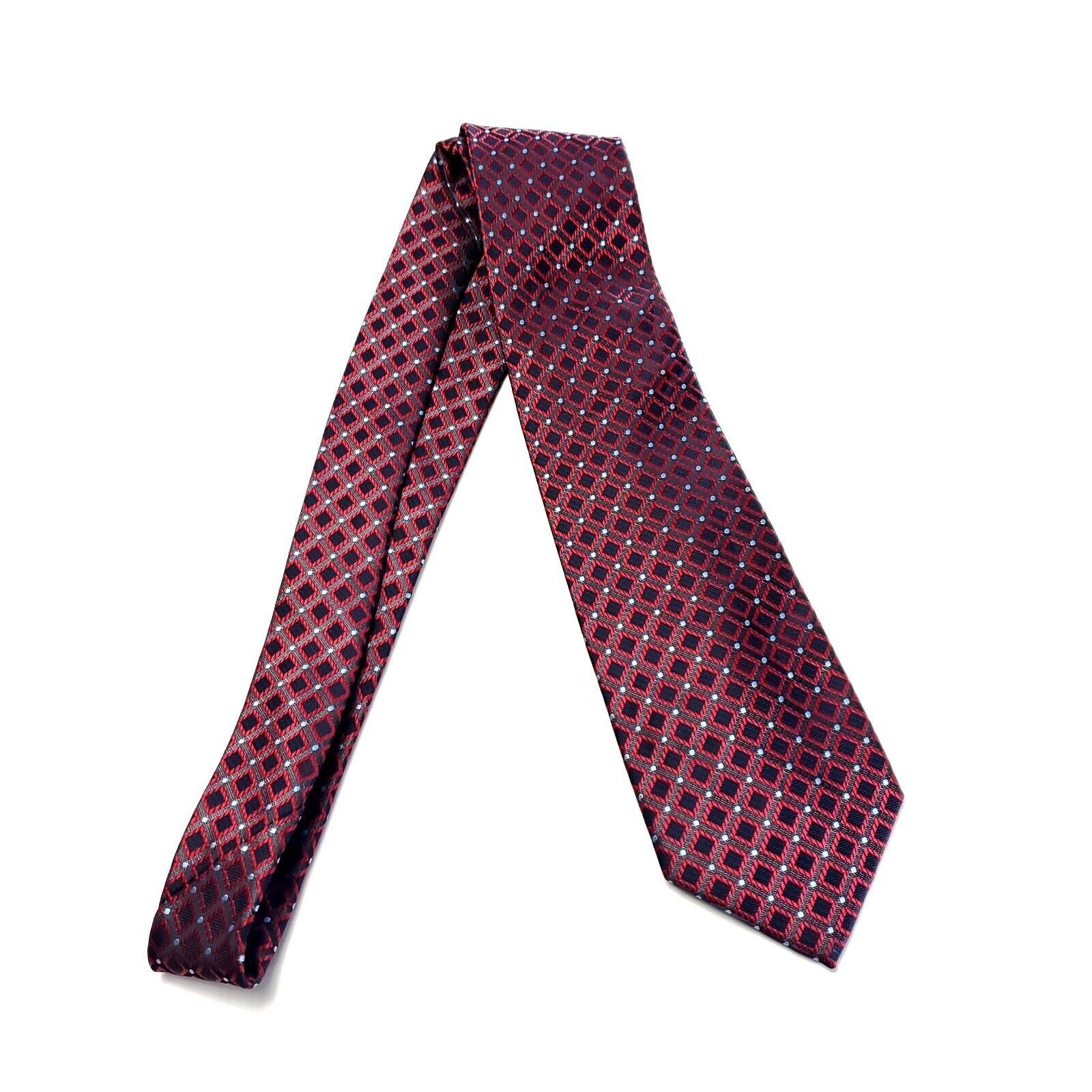 Alexander Julian Alexander Julian Colours Red Pewter Geometric Polyester Tie Size ONE SIZE - 6 Thumbnail