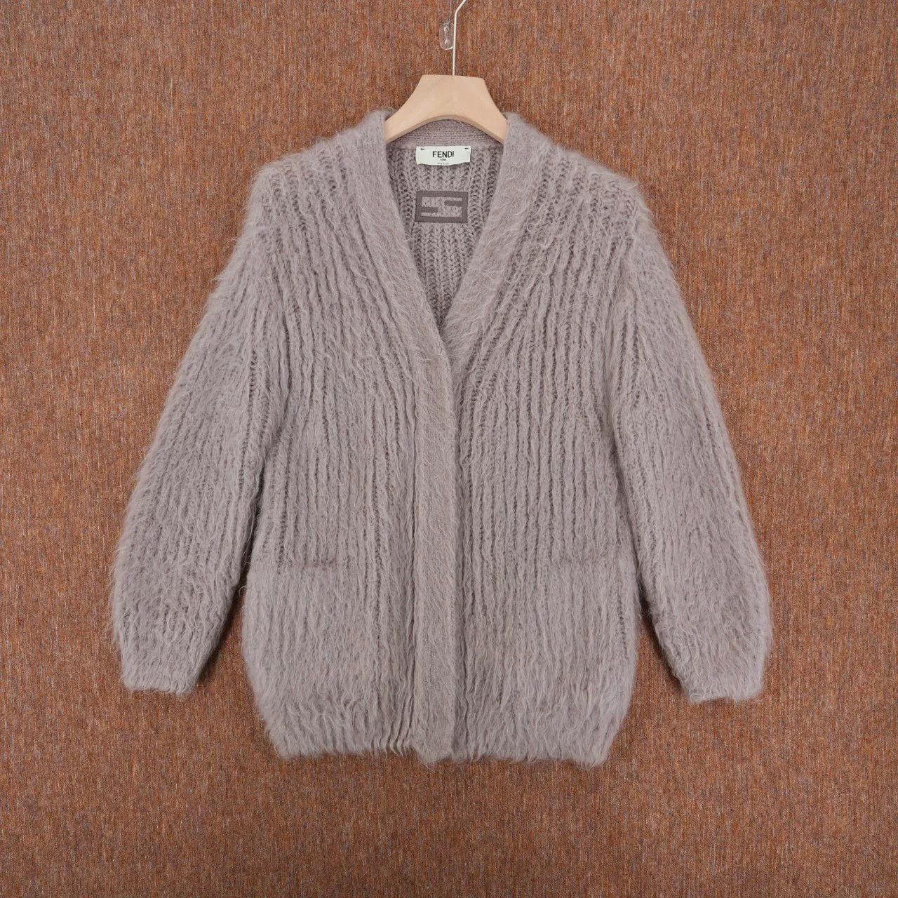 Fendi FENDI Gray Mohair Knit Cardigan Size S / US 4 / IT 40 - 1 Thumbnail