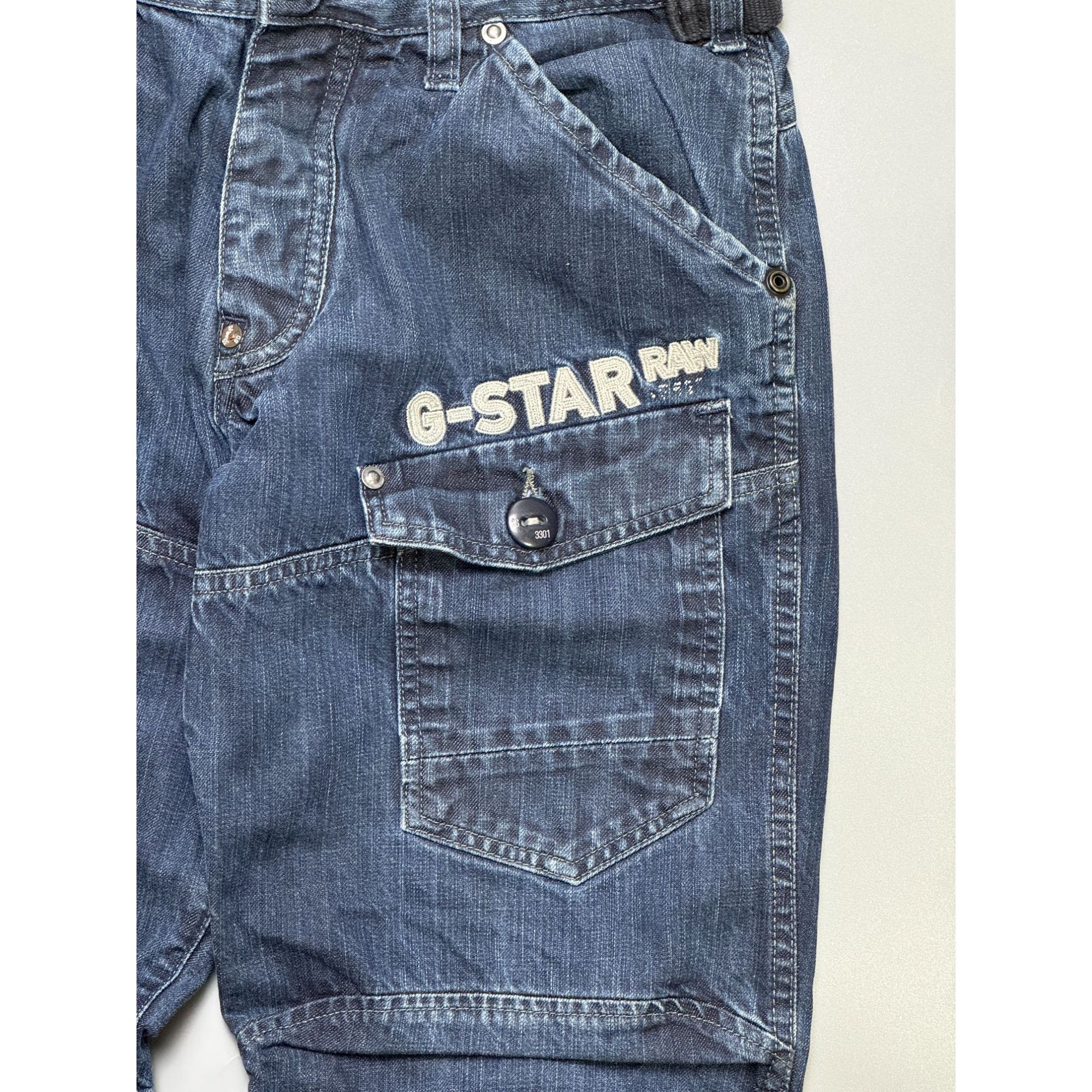 G-Star G-Star RAW Loose Fit Denim Rap Cargo Pants (Y1159) Size US 33 - 3 Thumbnail