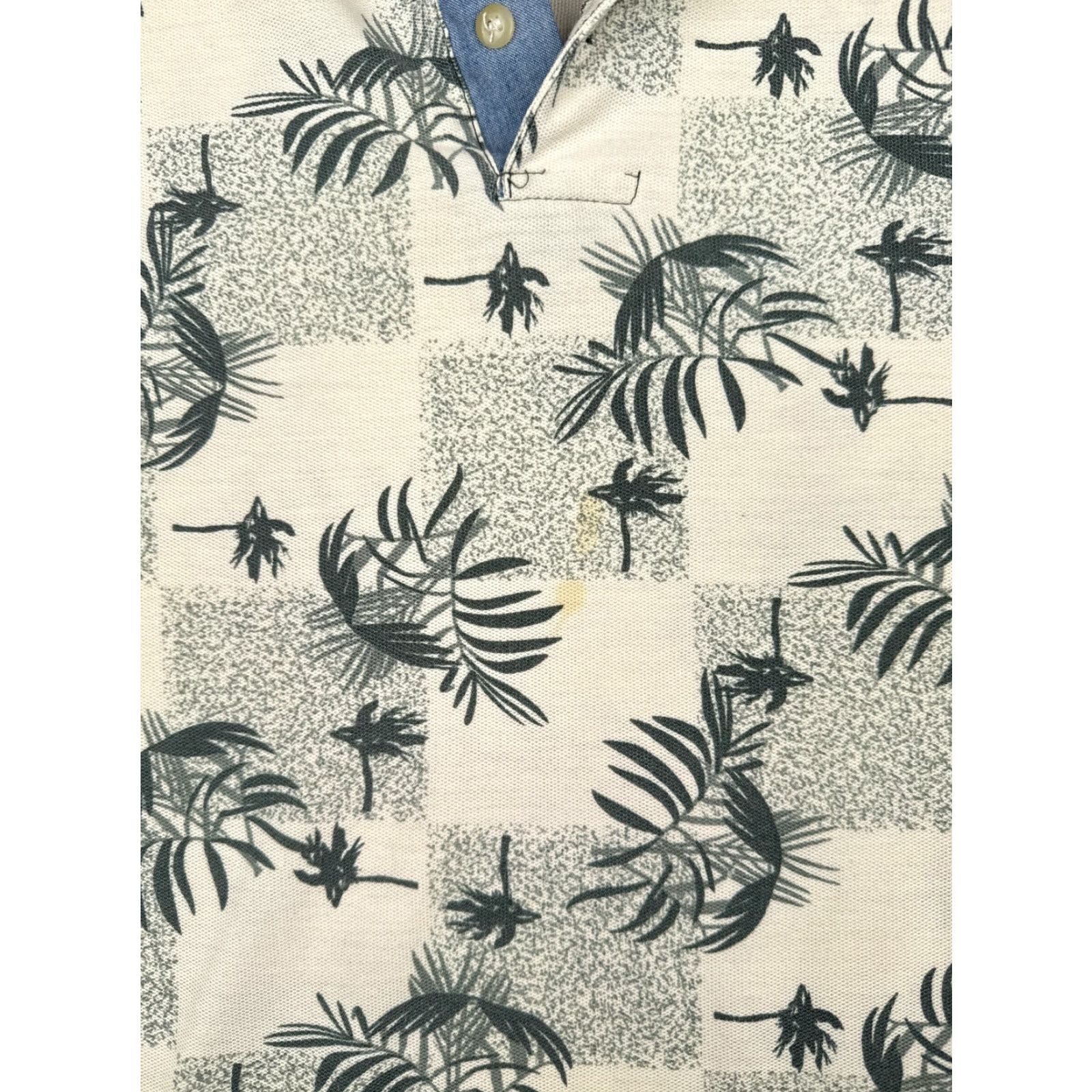 Bugle Boy VINTAGE Bugle Boy Polo Shirt Adult XL Ivory Green Palm Check Poly READ Polo Shirt Adult XL Green Ivory Palm Check Bugle Boy Polo Shirt Size US XL / EU 56 / 4 - 6 Thumbnail