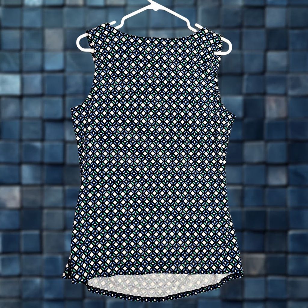 White House Black Market White House Black Market Tank Top Women Round Neck Pattern Printed Multicolor Sleeveless Sz L Adult Regular Size L / US 10 / IT 46 - 1 Thumbnail