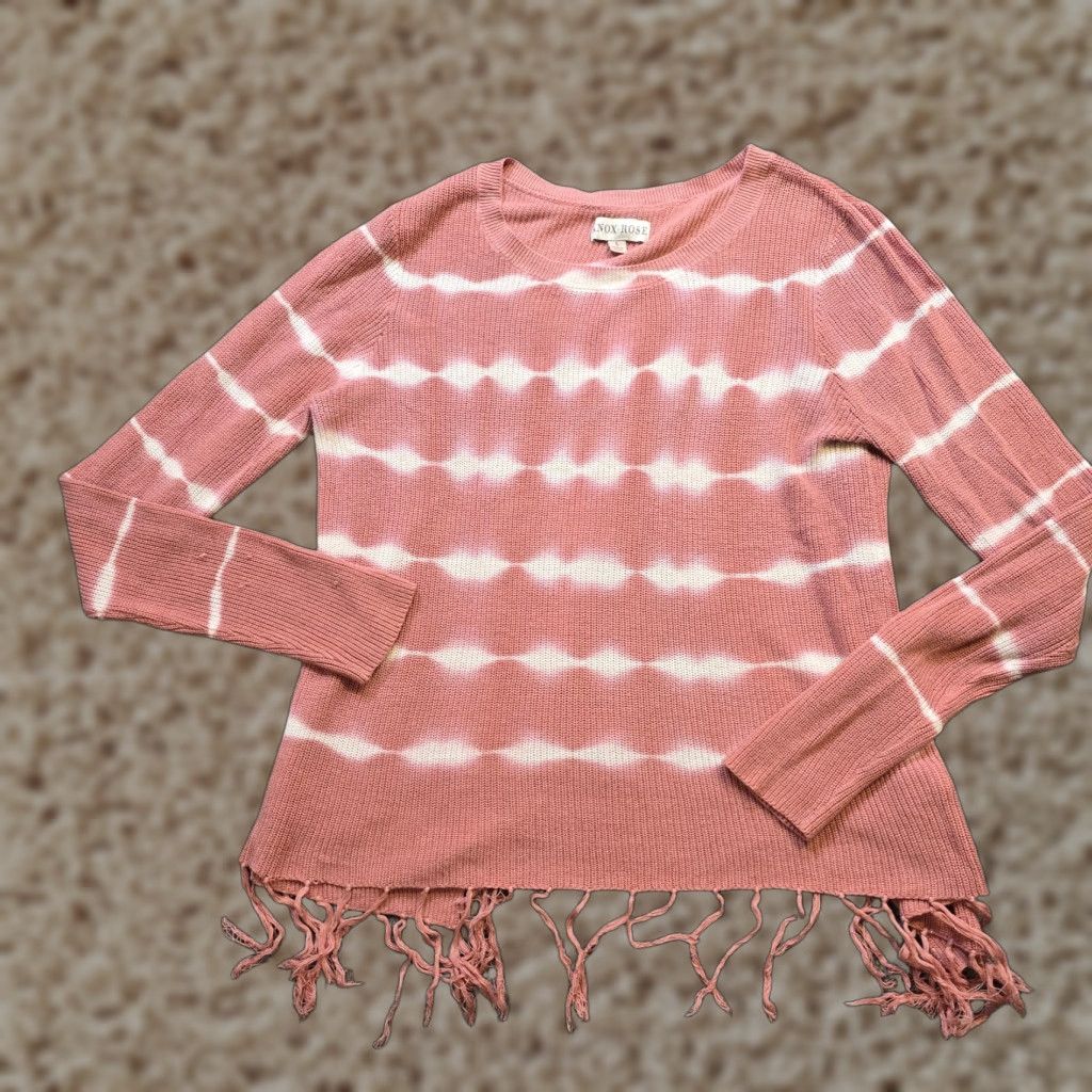 Vintage Knox Rose Sweater Women Size Large Pink Stripe Knit Open Back Boho Casual Career Size L / US 10 / IT 46 - 1 Thumbnail