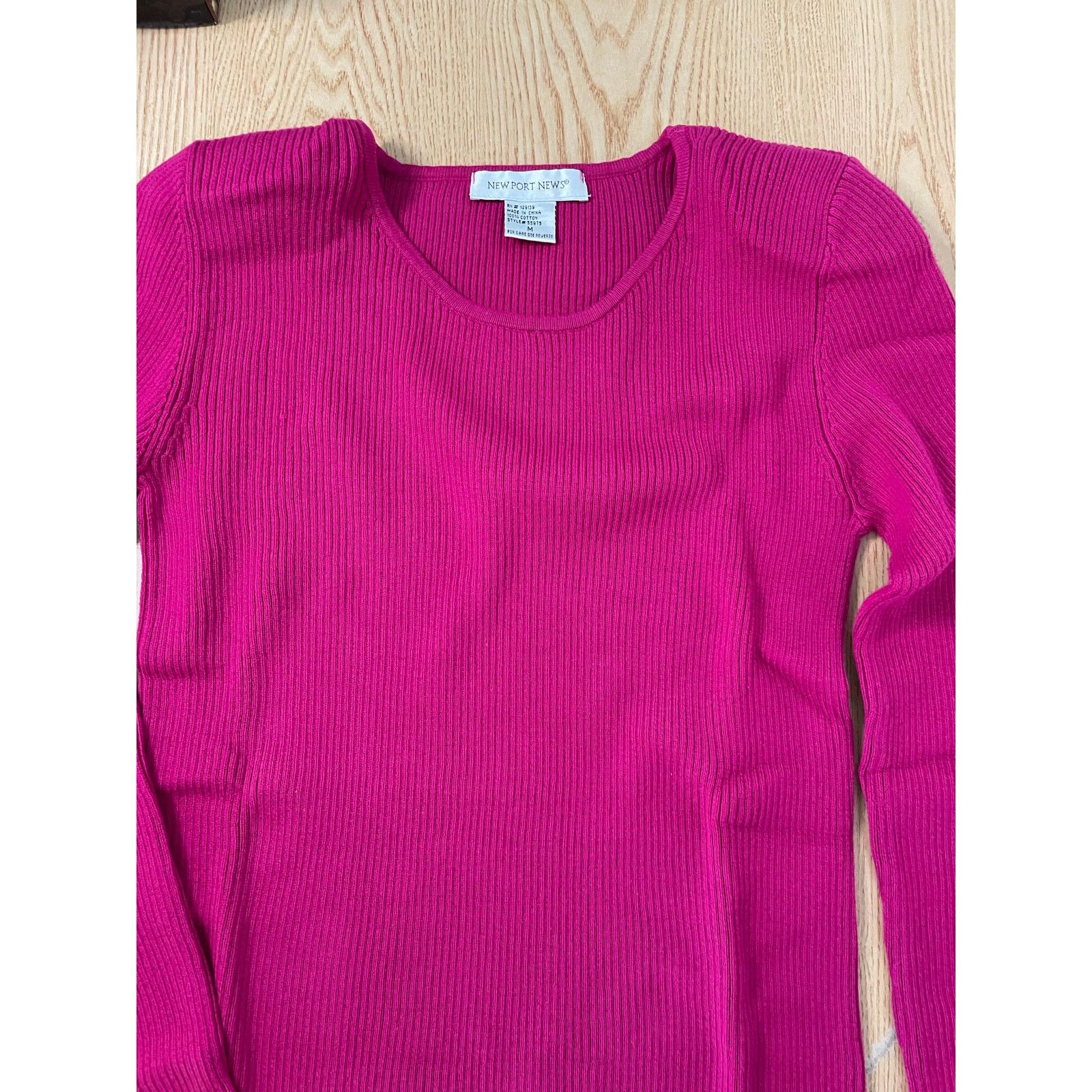 Other New Womens Vintage Newport News Ribbed Sweater Berry Medium Size M / US 6-8 / IT 42-44 - 3 Thumbnail