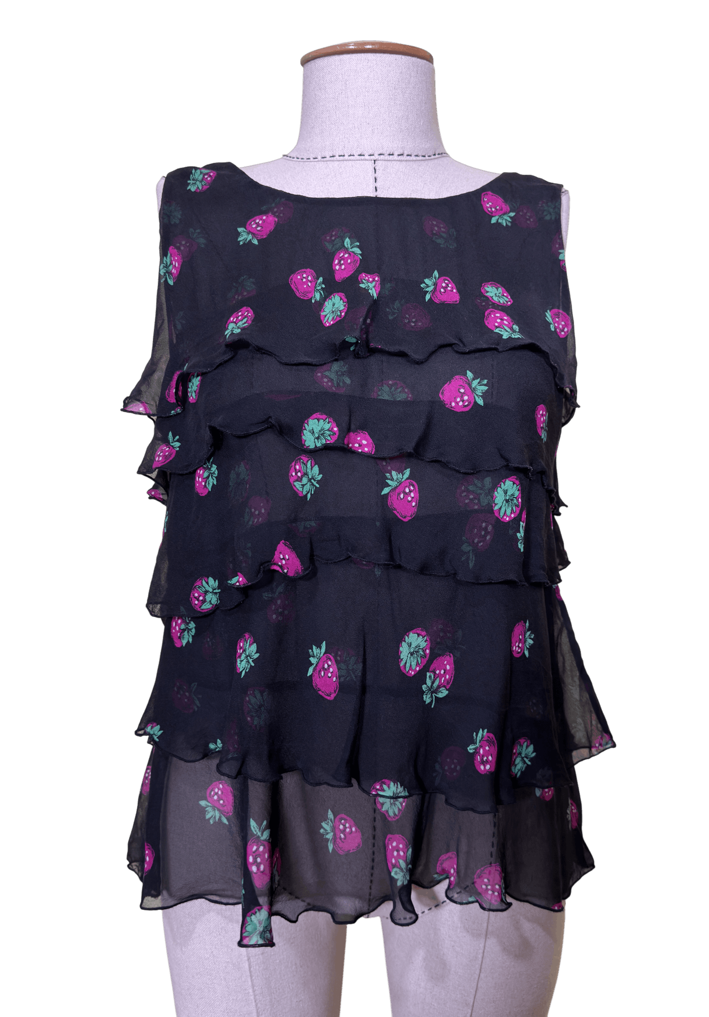 Moschino Silk Top Strawberry Size M / US 6-8 / IT 42-44 - 1 Thumbnail