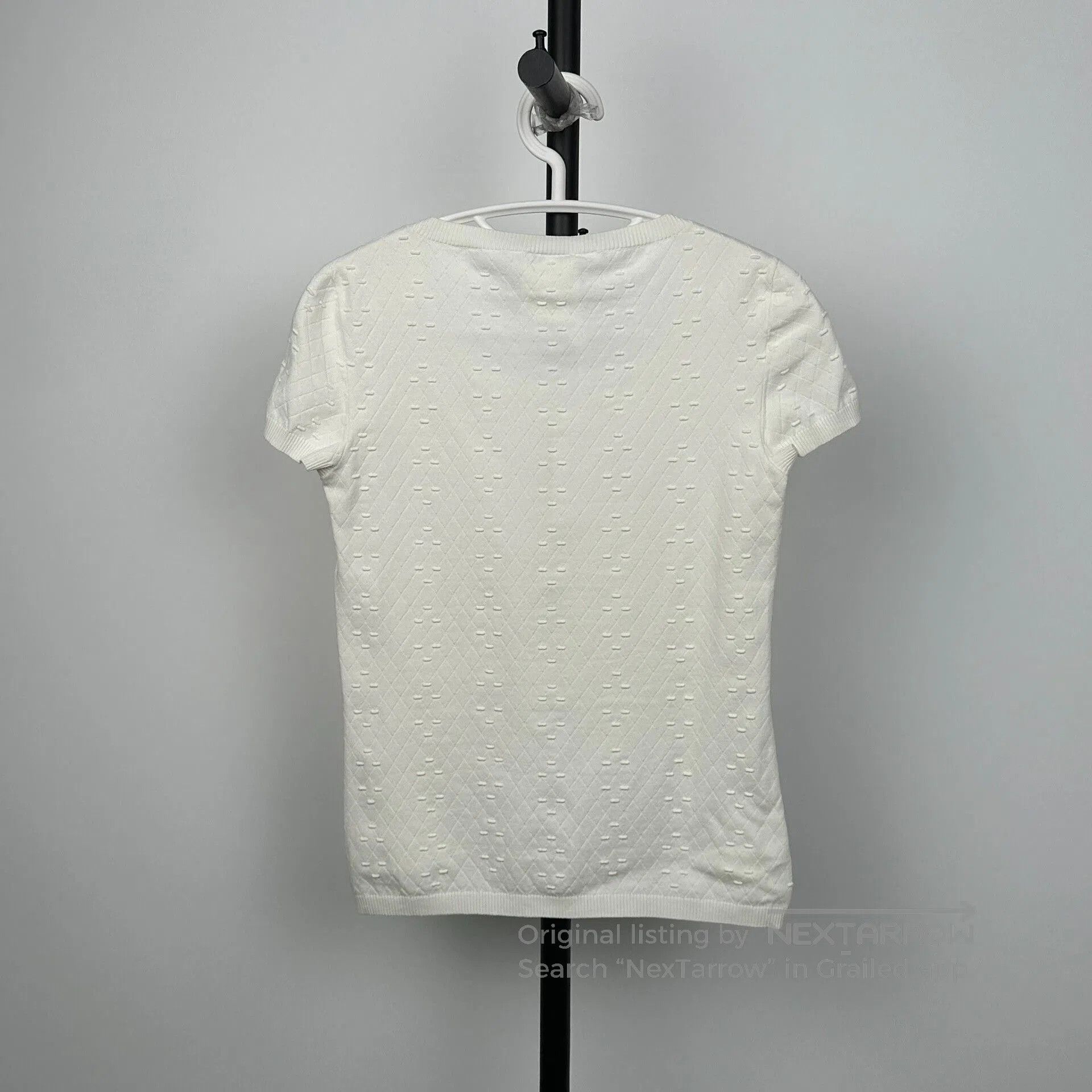 Chanel Chanel White Square Neck Jacquard Top 34. Size XXS / US 00 / IT 34 - 2 Thumbnail