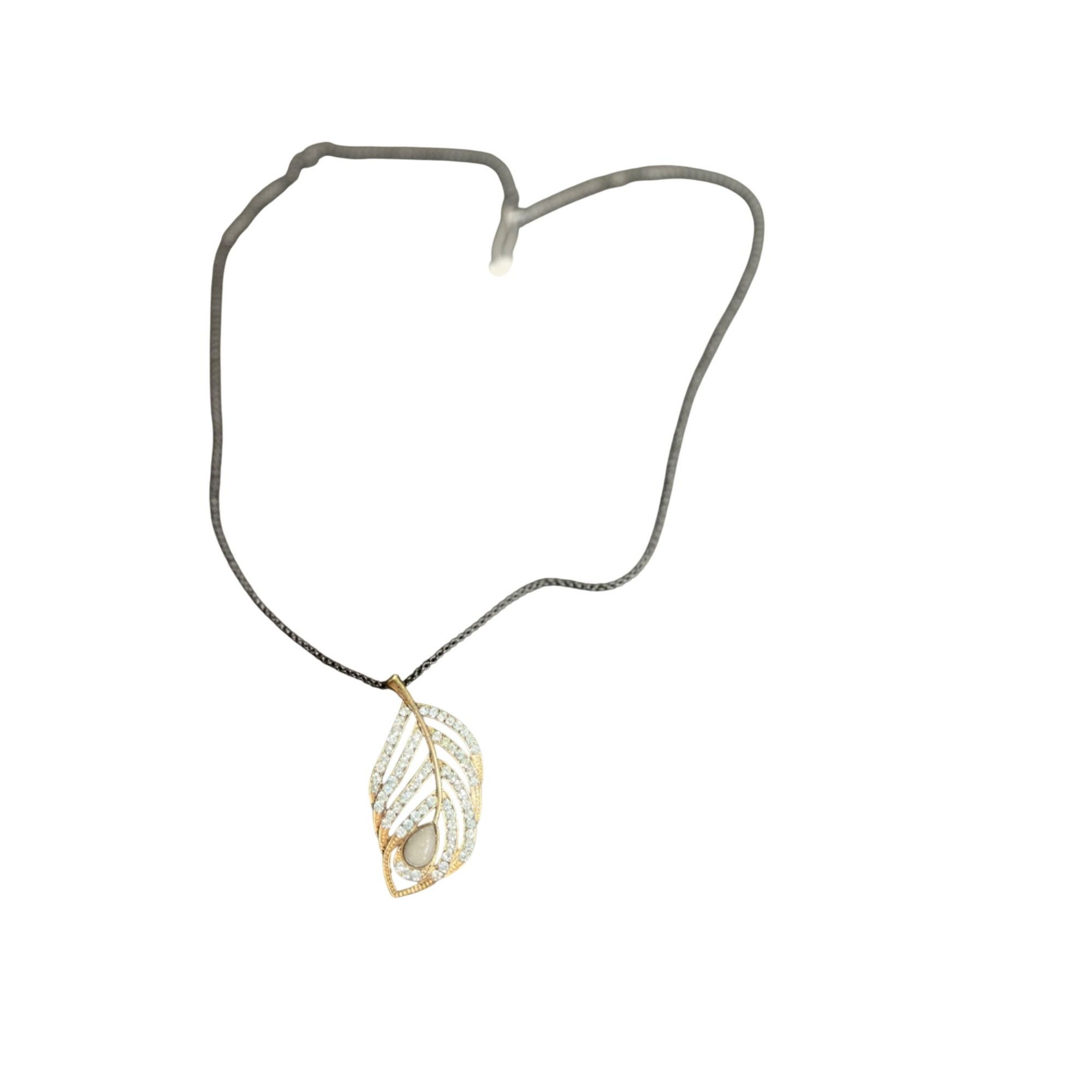 Other Crystal Leaf Gold-tone Pendant Necklace, 14" drop Size ONE SIZE - 3 Thumbnail