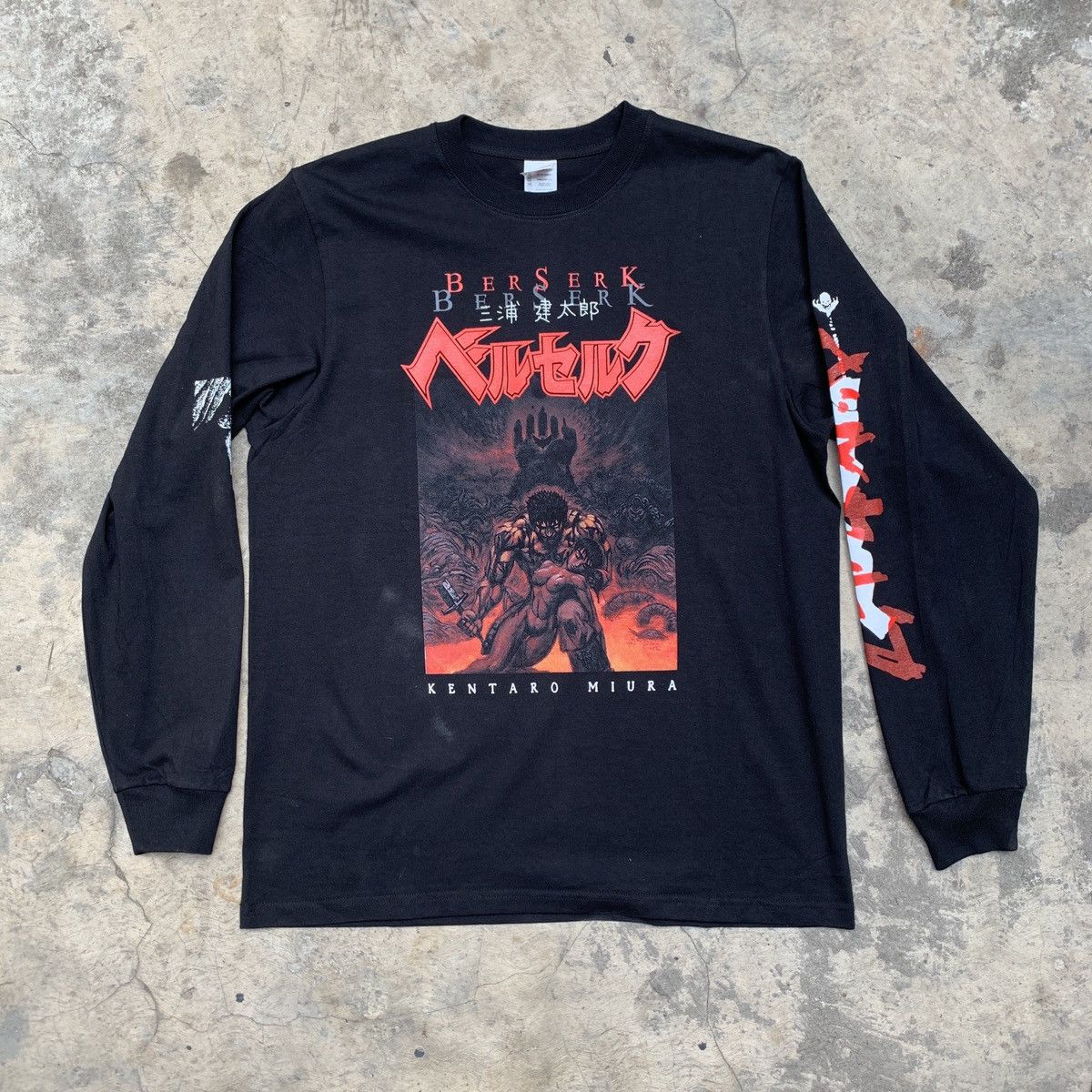 image of Kentaro Berserk Long sleeve X Anime Tee X Japan Anime Fanmade in Black, Men's (Size Large)