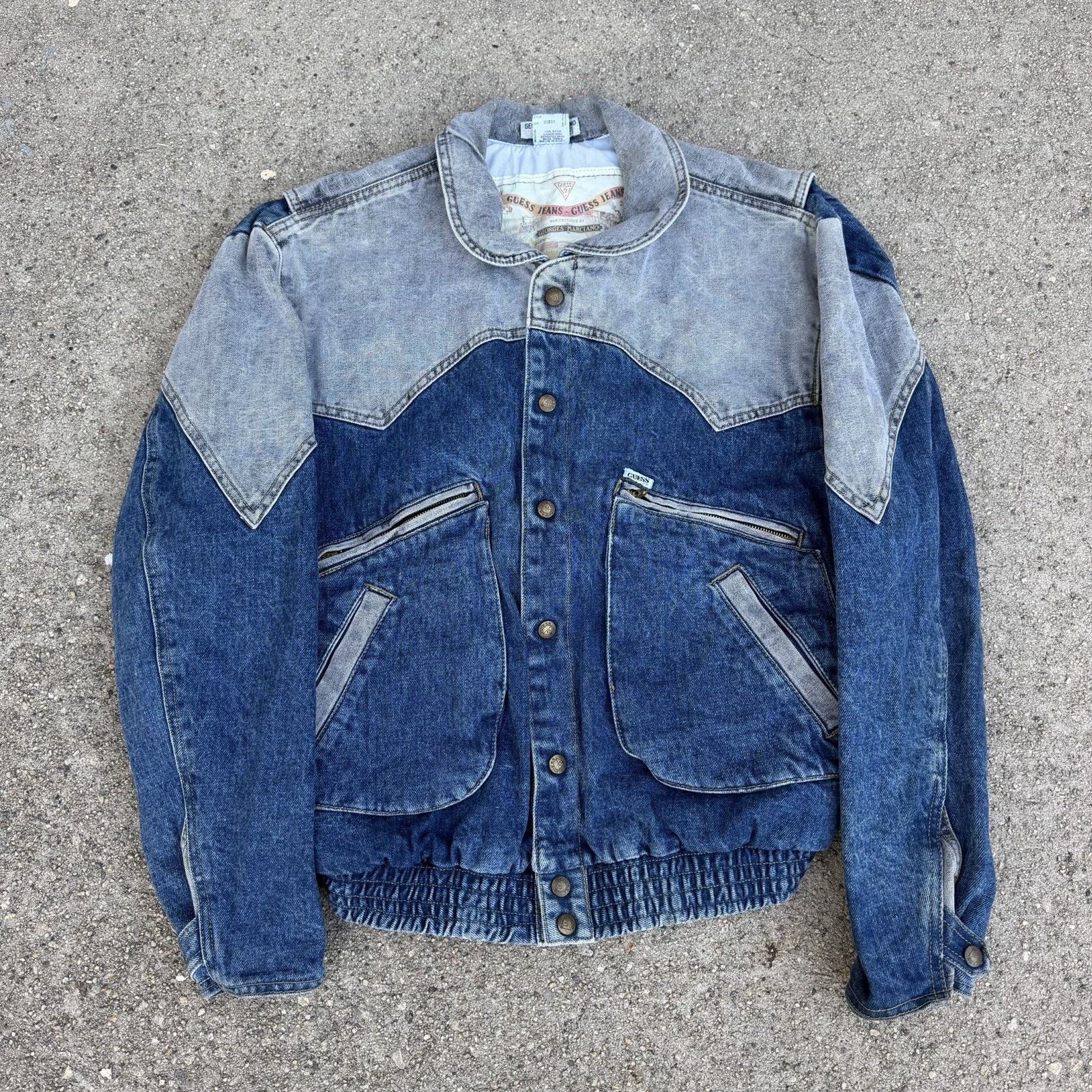 Vintage 80s Guess Marciano Marty McFly Denim Trucker Jacket