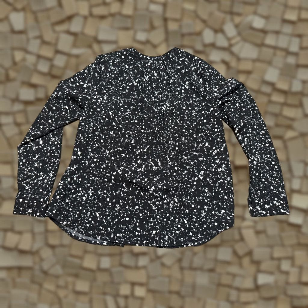 Apt. 9 Apt. 9 Shirt, Women's Size Small, White Black Floral Long Sleeve Button Up Size S / US 4 / IT 40 - 1 Thumbnail