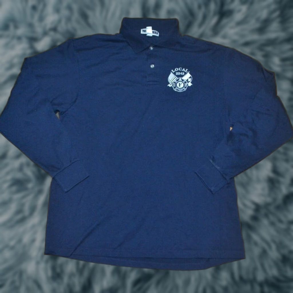 Jerzees VINTAGE Sylvania OH Firefighter IAFF Local 2243 Long Sleeve Polo Shirt Large Size US L / EU 52-54 / 3 - 1 Thumbnail