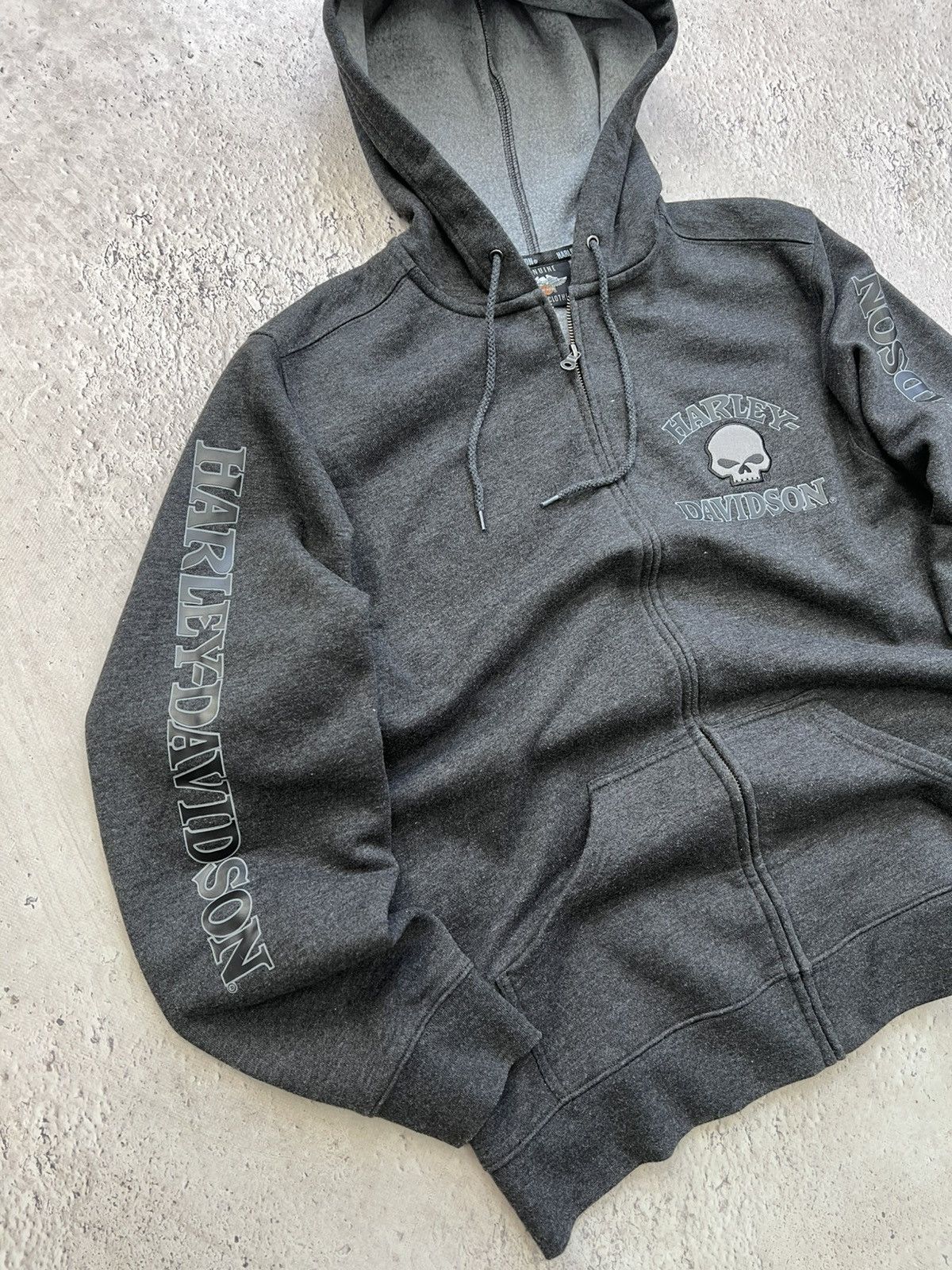 Harley Davidson × Vintage HARLEY DAVIDSON Crowned Skull hoodie longsleeve Grunde skull Size US XL / EU 56 / 4 - 6 Thumbnail