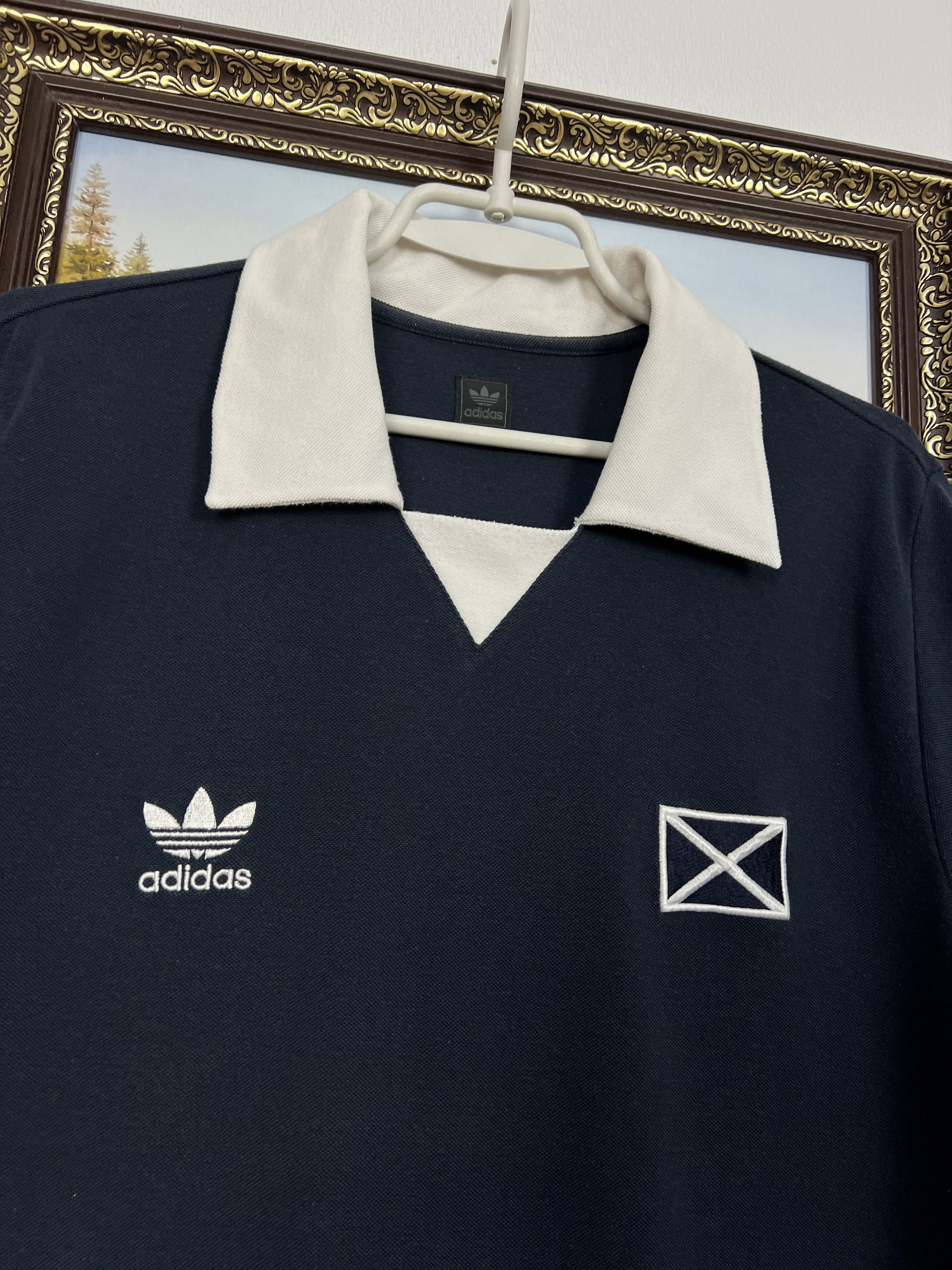 Adidas Vintage Originals Scotland Football Polo Shirt Soccer Jersey Size US L / EU 52-54 / 3 - 3 Thumbnail