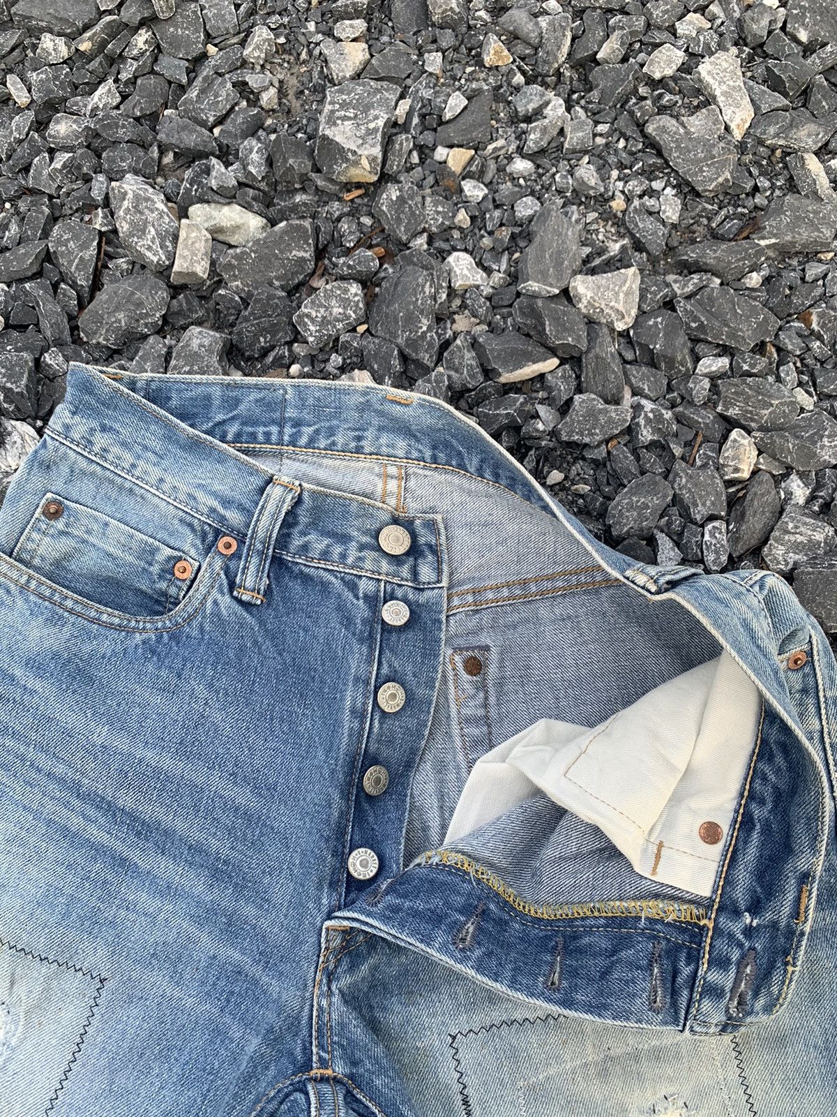 Kapital VINTAGE BLUE BLUE JAPAN INDIGO SELVEDGE DISTRESSED DENIM Size US 28 / EU 44 - 23 Thumbnail